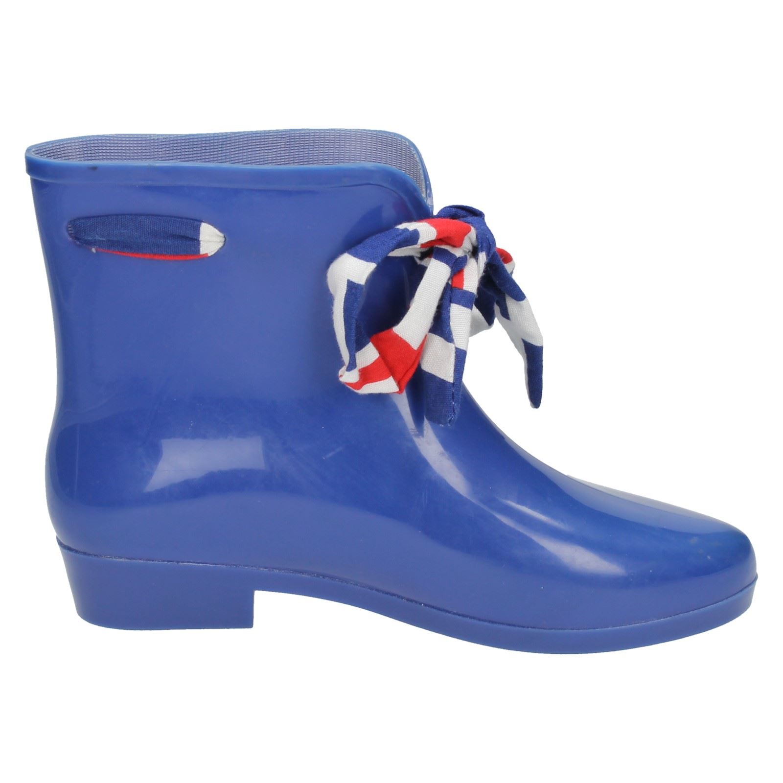 Ladies Spot On Tied Bow Detail Ankle 'Wellington Boots' - Picture 16 of 46