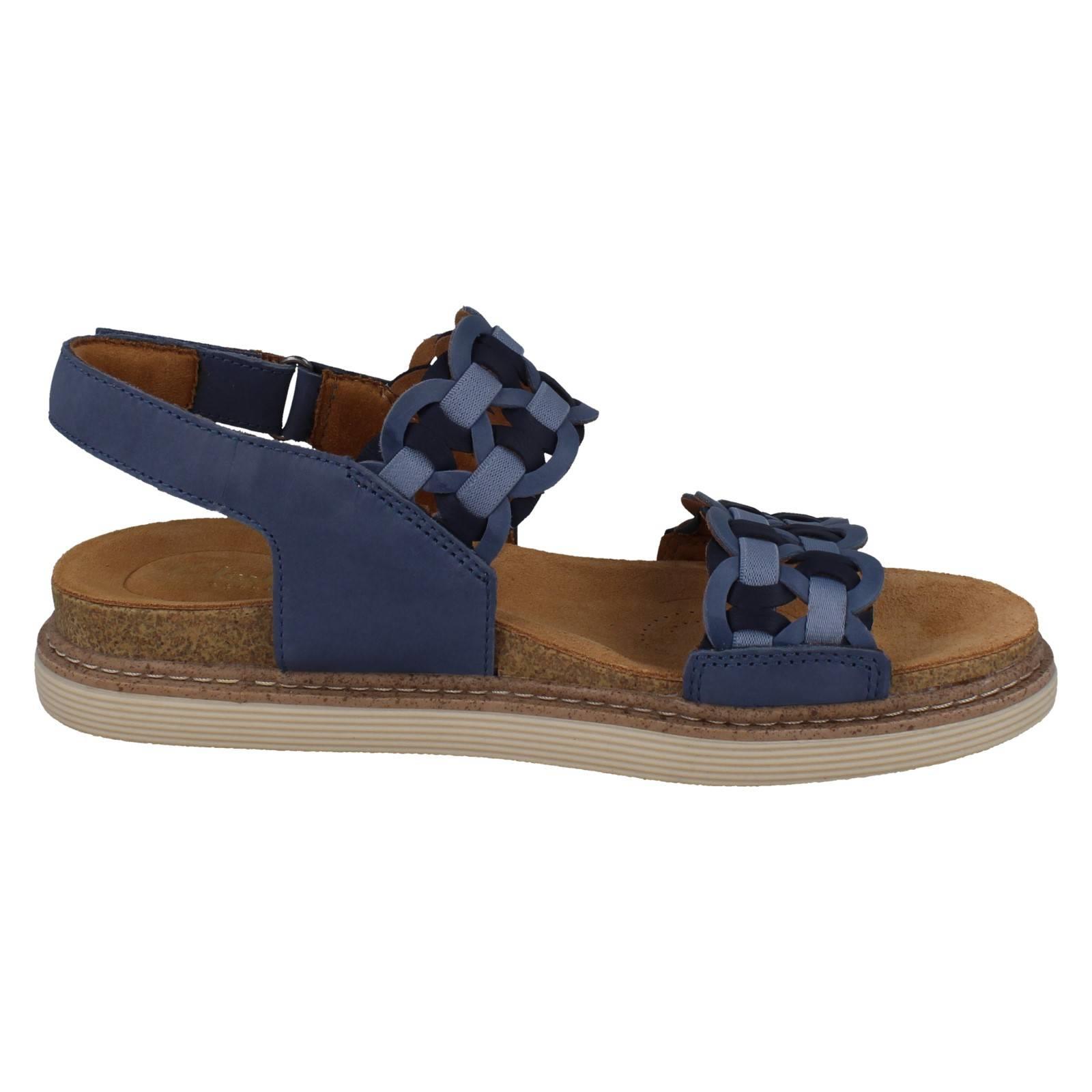 Ladies Clarks Soft Nubuck Leather Woven Arch Support Sandals *Arwell Glide* - Picture 16 of 19