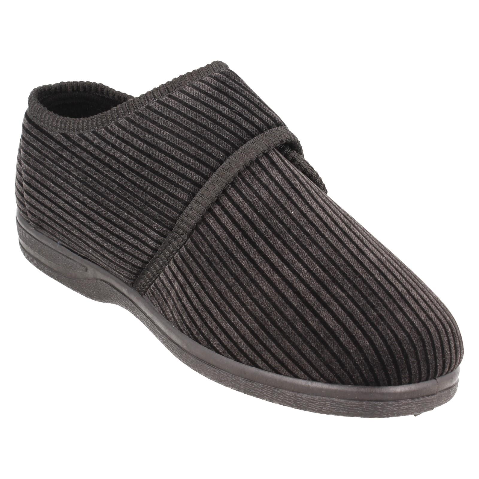 Herren Rosebank Extra Breite Passform Textil Riemenverschluss Indoor Hausschuhe Kevin - Bild 8 von 10