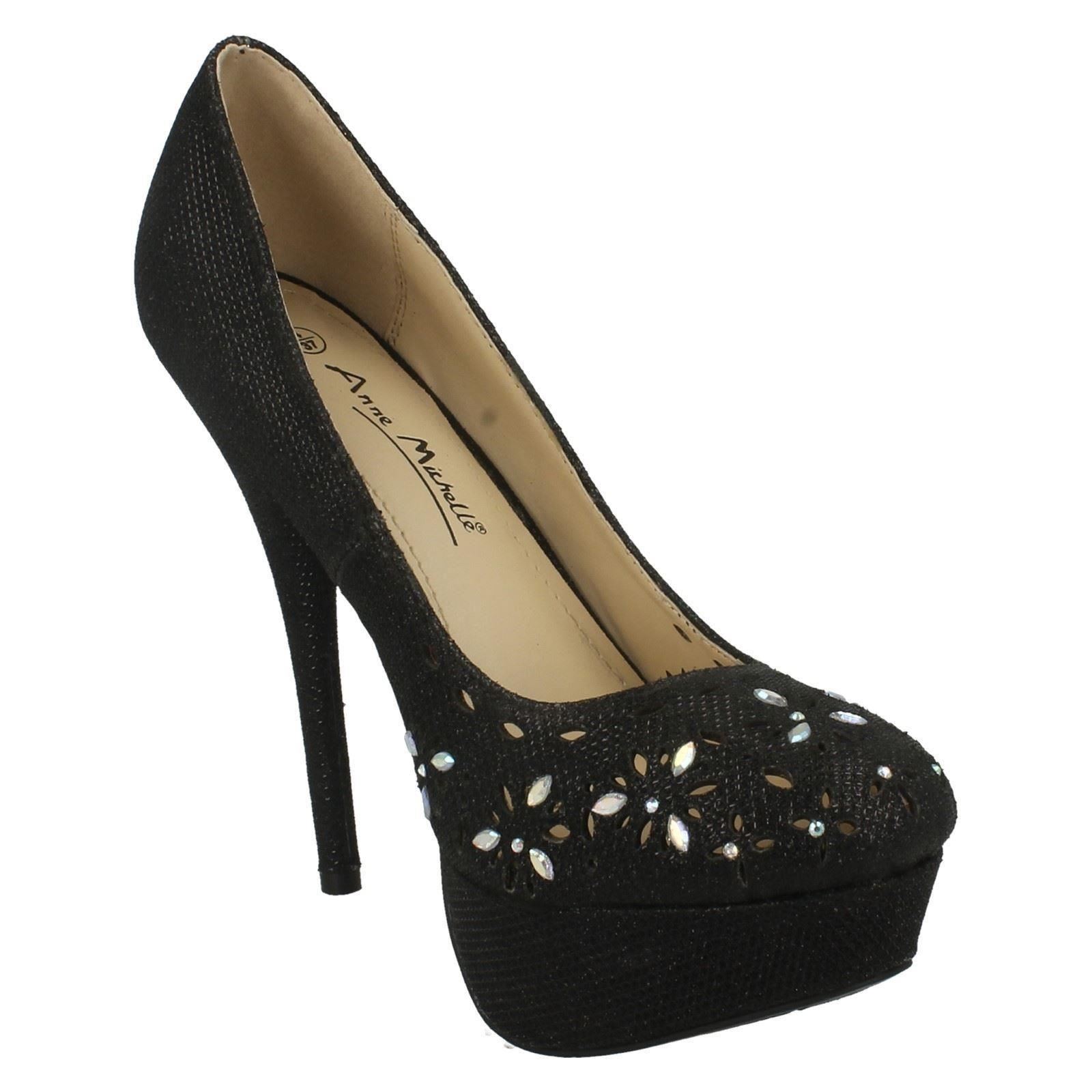 Tacones de aguja brillantes Anne Michelle para dama - Imagen 3 de 19