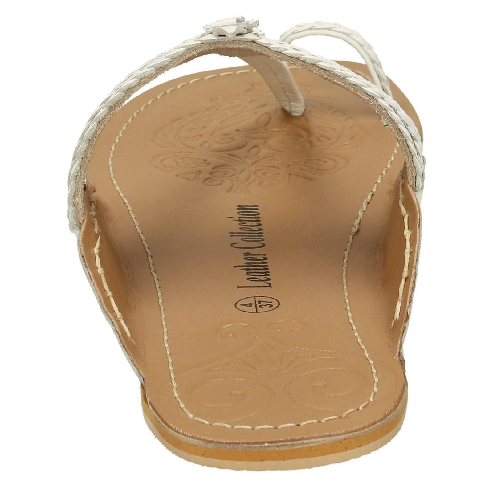 Ladies Leather Collection Flat Toeloop 'Braided Sandals' - Picture 50 of 55