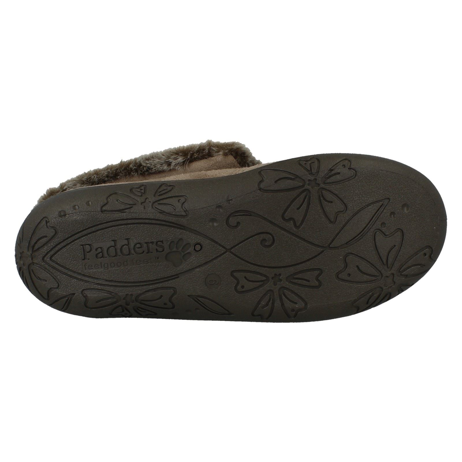 Ladies Padders Faux Fur Cuffed Slippers 'Esme' - Picture 34 of 37