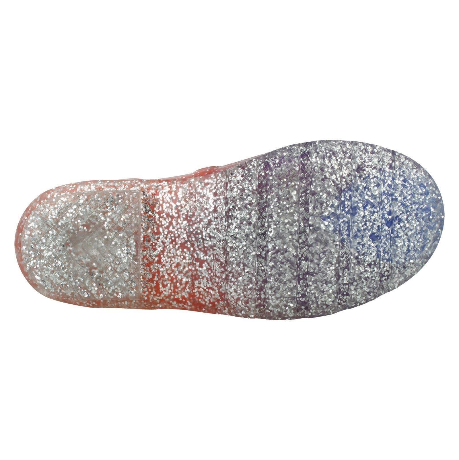 Girls Spot On Casual Slip On Rainbow Glitter Synthetic Wellingtons X1R257 - Picture 10 of 10