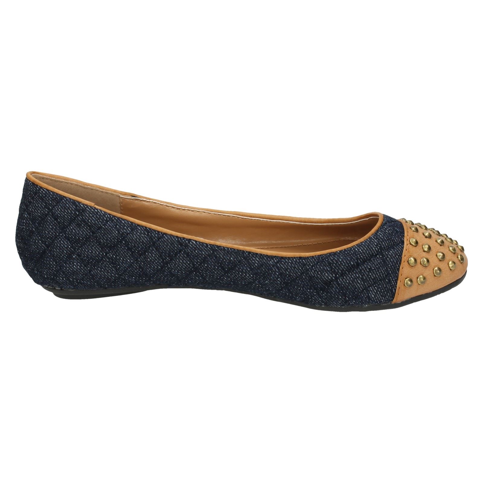 Anne Michelle Ladies Flat Ballerina Shoe - Picture 7 of 10