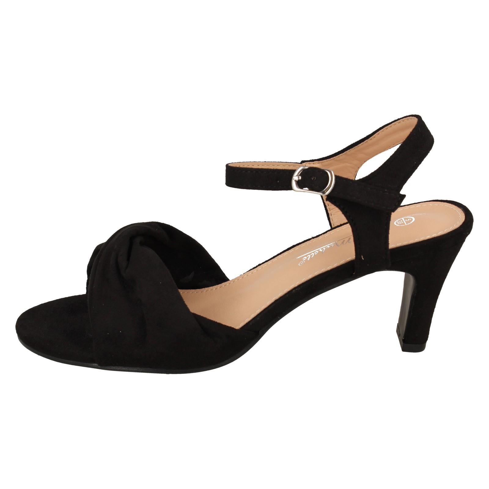Ladies F1R2111 Anne Michelle Mid Heel Casual Wide Fit Sandals - Picture 3 of 46
