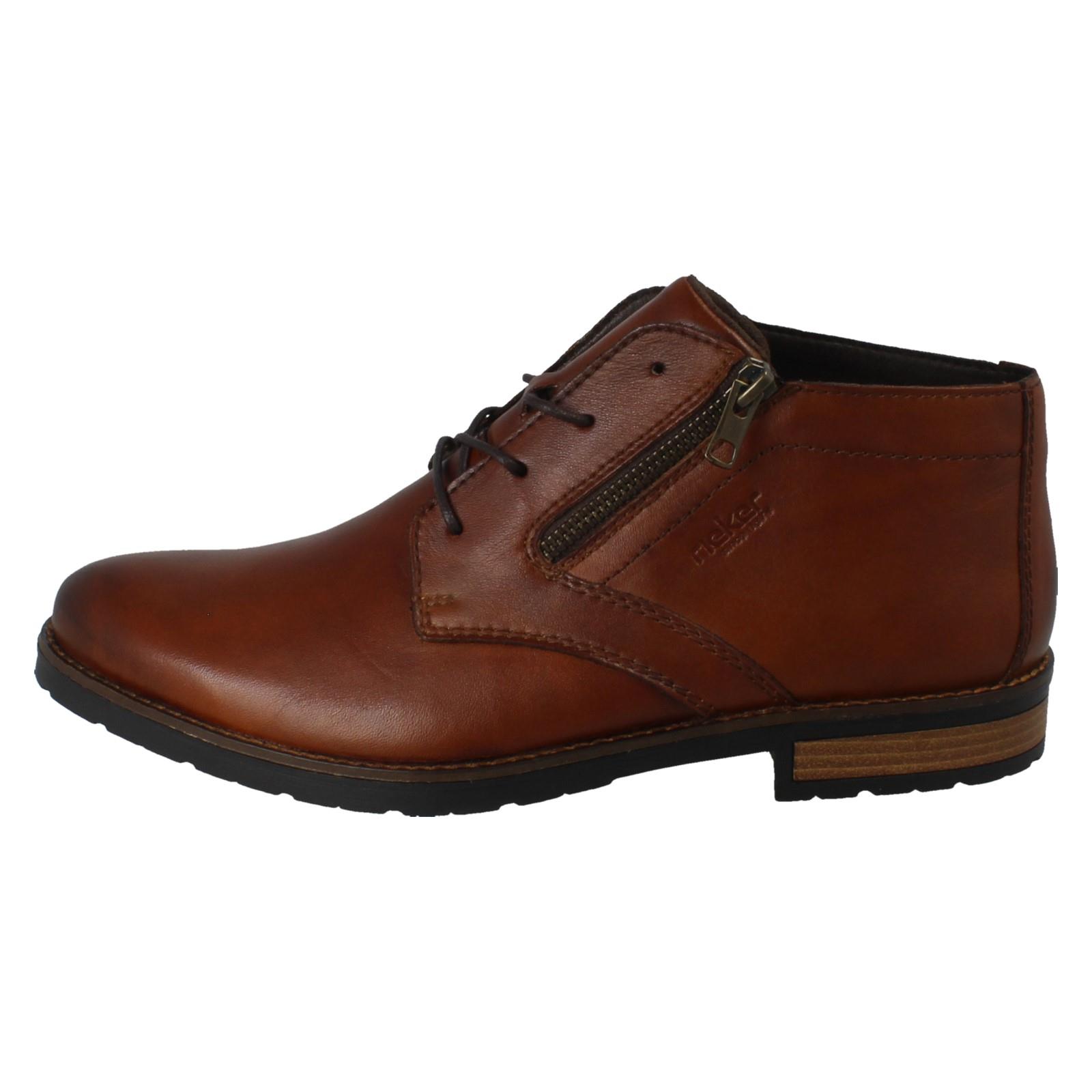 Mens Rieker Zip and Lace Up Fastening Chelsea Ankle Boots *14609* - Picture 3 of 10