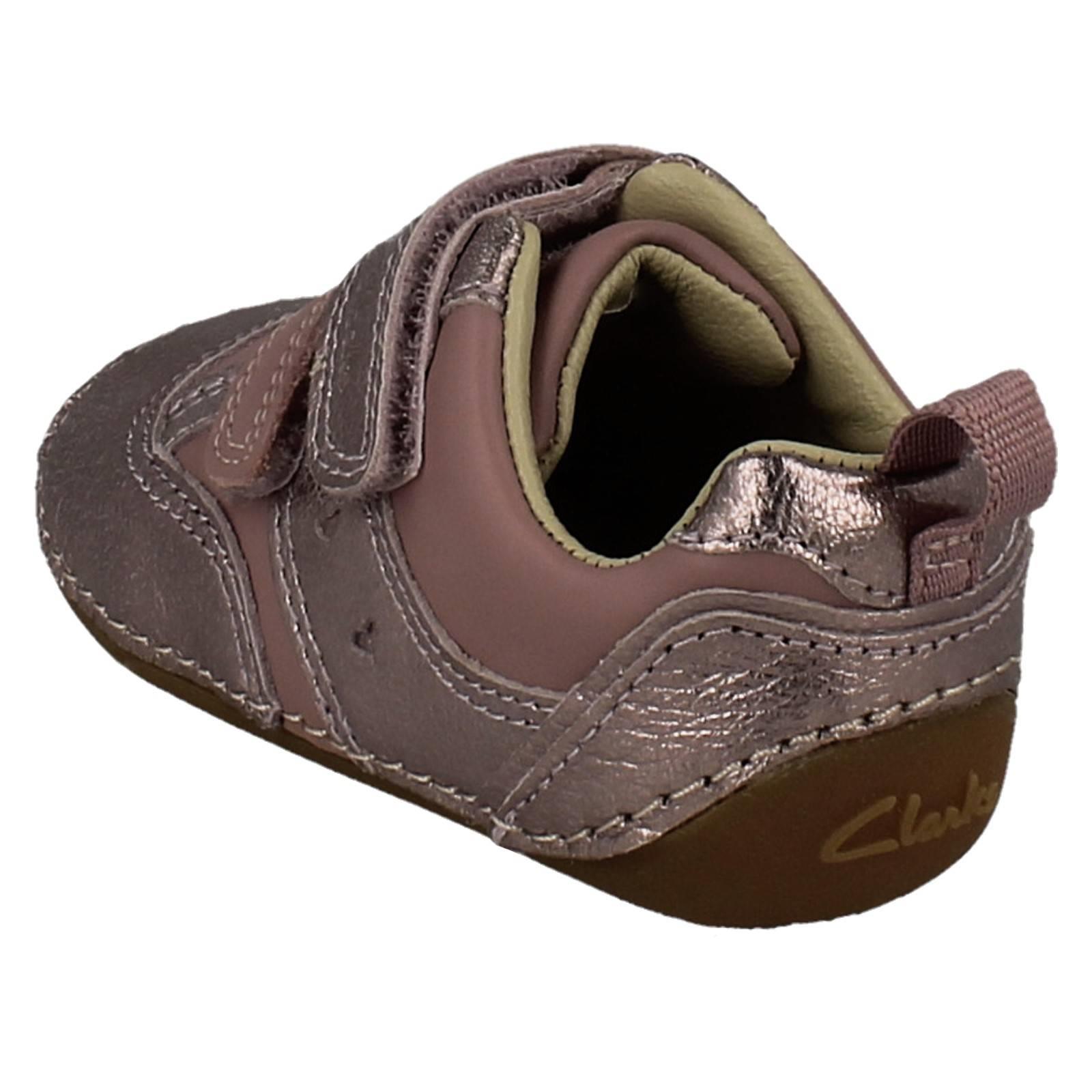 Childrens Clarks Casual Hook And Loop Strap Shoes 'Tiny Sky T' - Picture 31 of 45