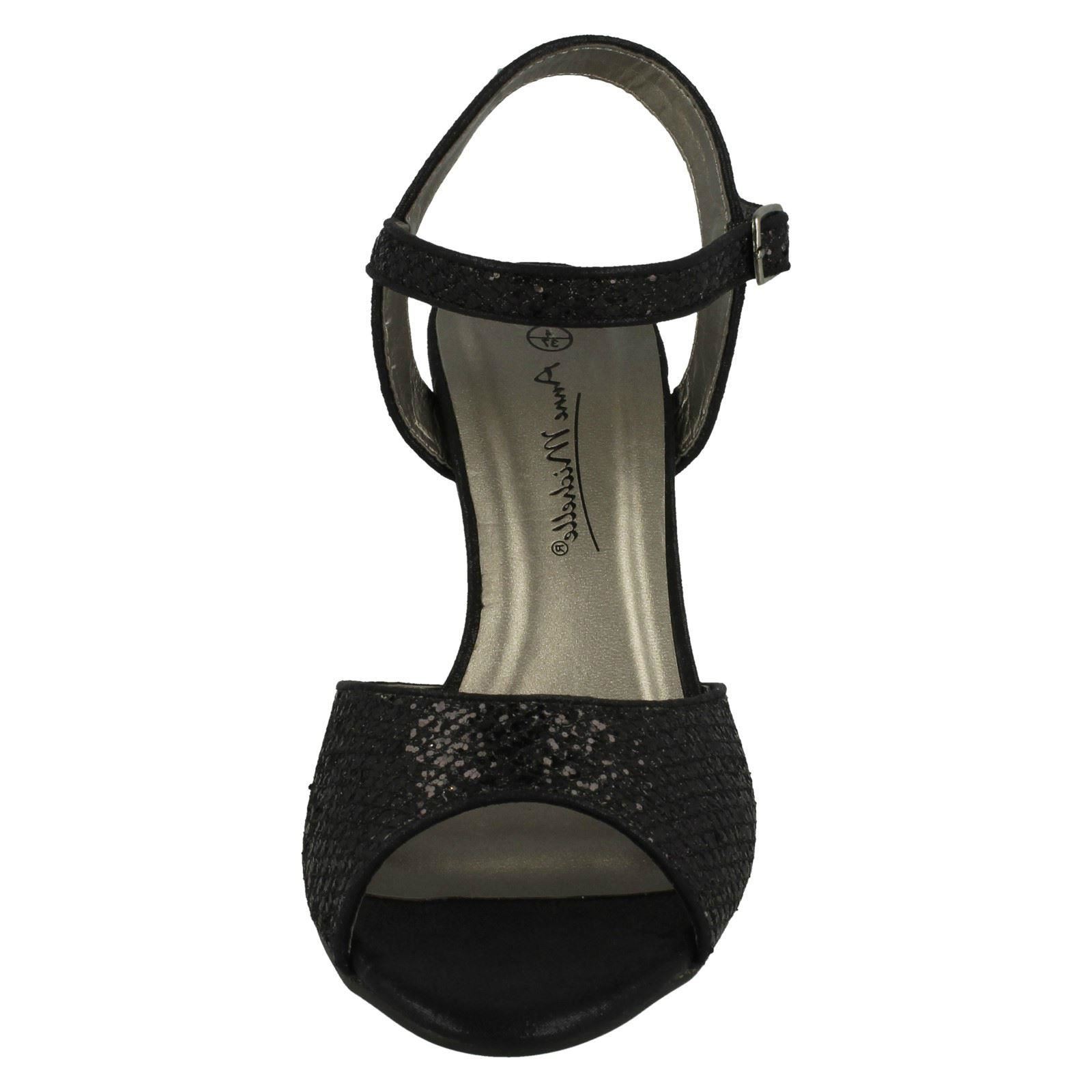 Anne Michelle Ladies Glitter Peep Toe Heels - Picture 9 of 28