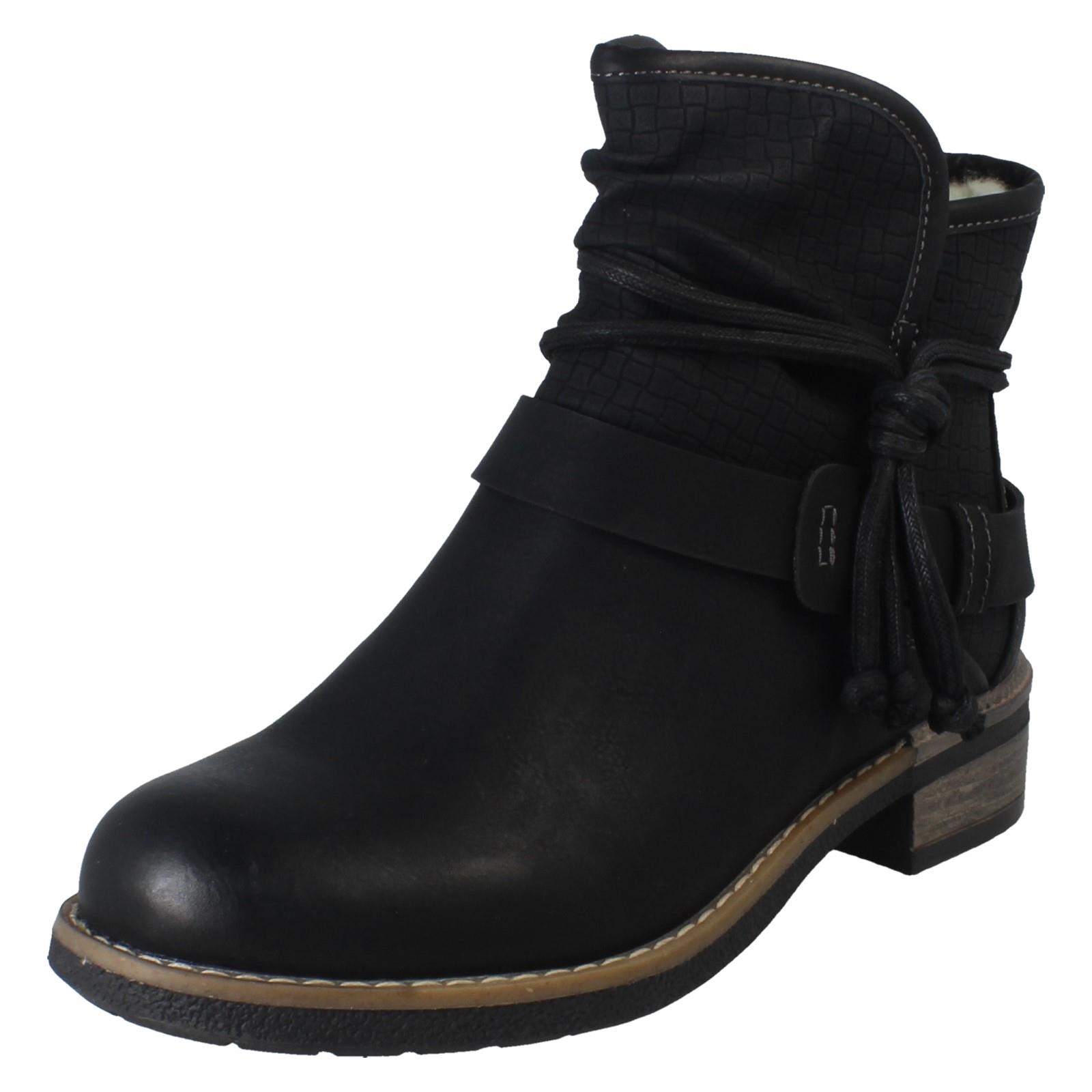 Ladies Rieker Fleece Lined Ankle Boots 94689 - Picture 2 of 10