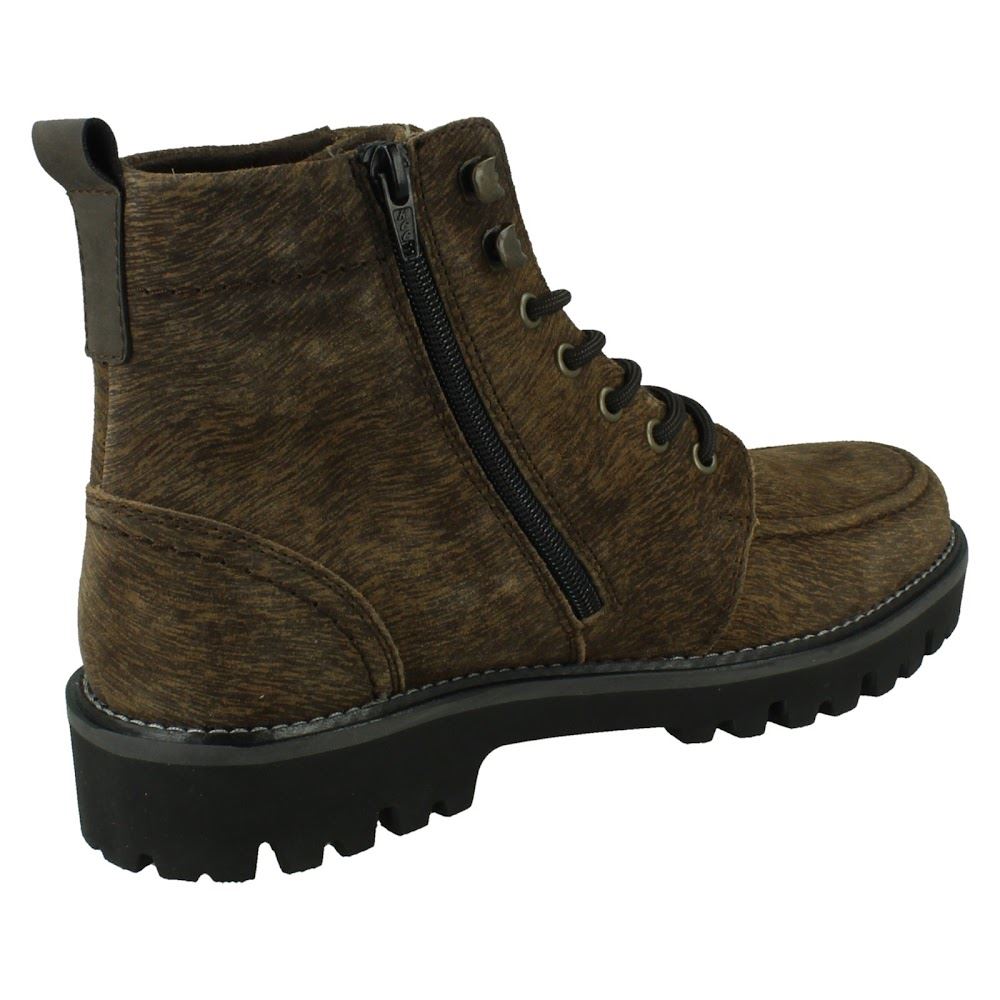 Mens Rieker Suede Leather Lace Up & Zip Extra Width Casual Ankle Boots: 30414 - Picture 6 of 10