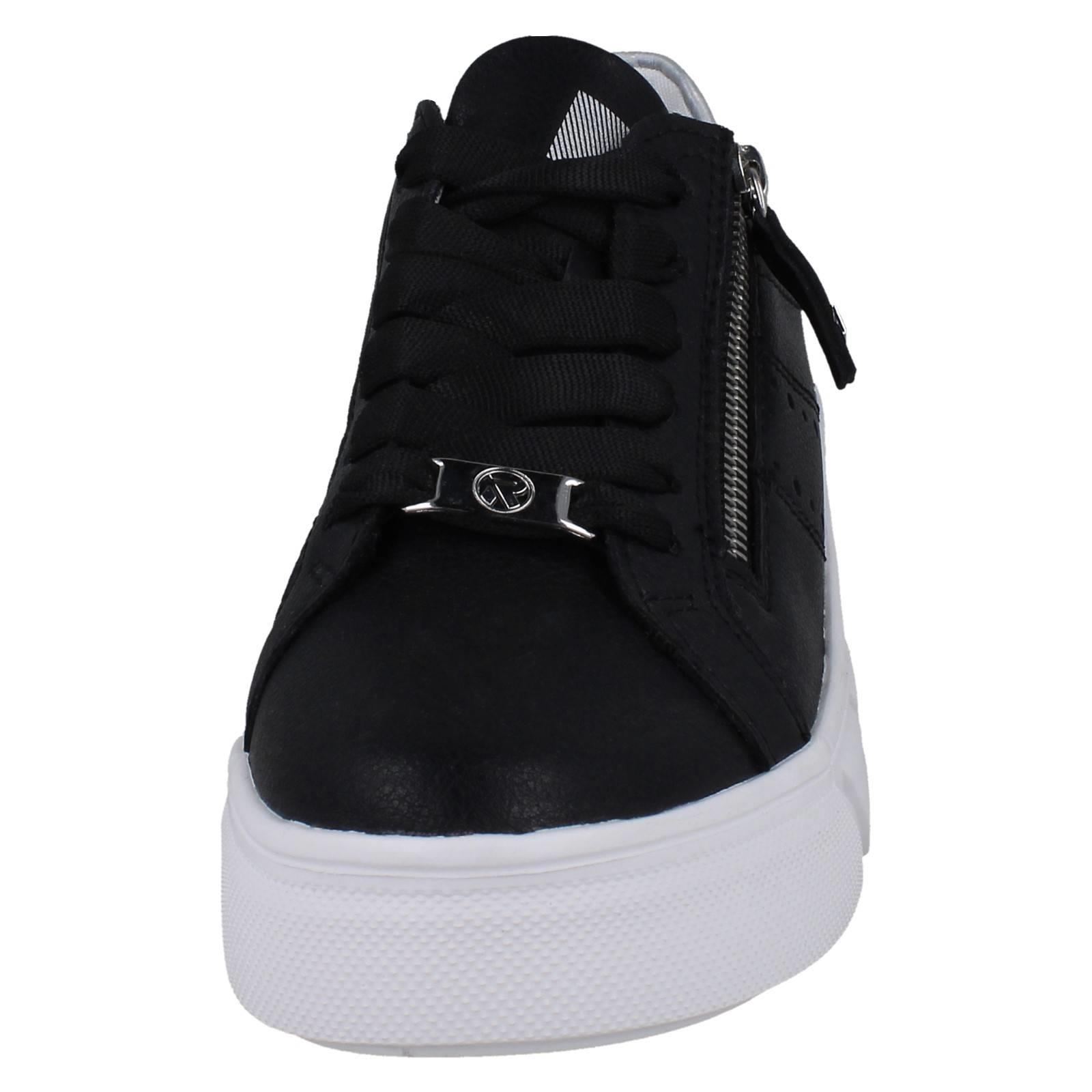 Zapatillas deportivas Rieker de cuero con cordones en cuña con detalle perforado para dama, W2605 - Imagen 9 de 10