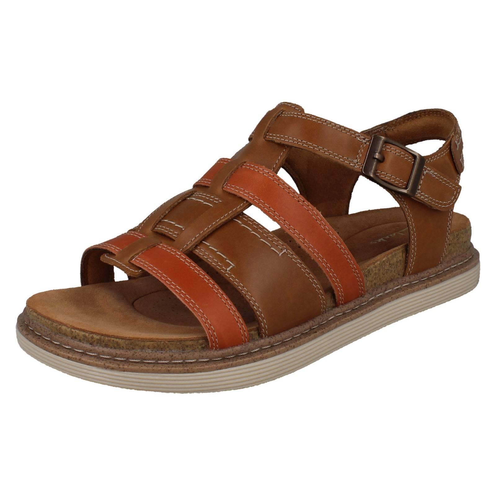 Sandalias Gladiadoras De Cuero Strappy Clarks Para Damas Arwell Sun - Imagen 11 de 19