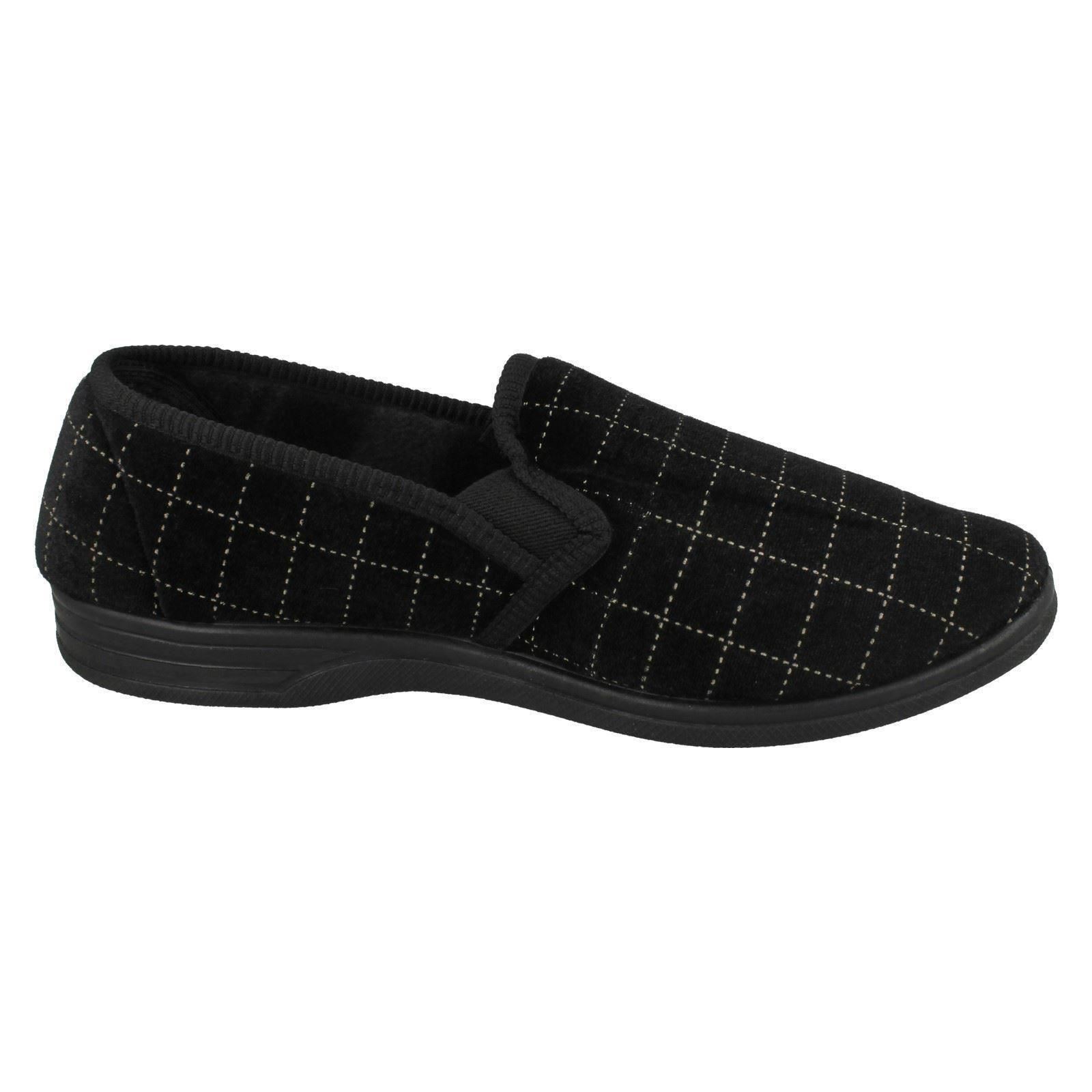 Mens Spot On Check Casual Slippers - Picture 8 of 19