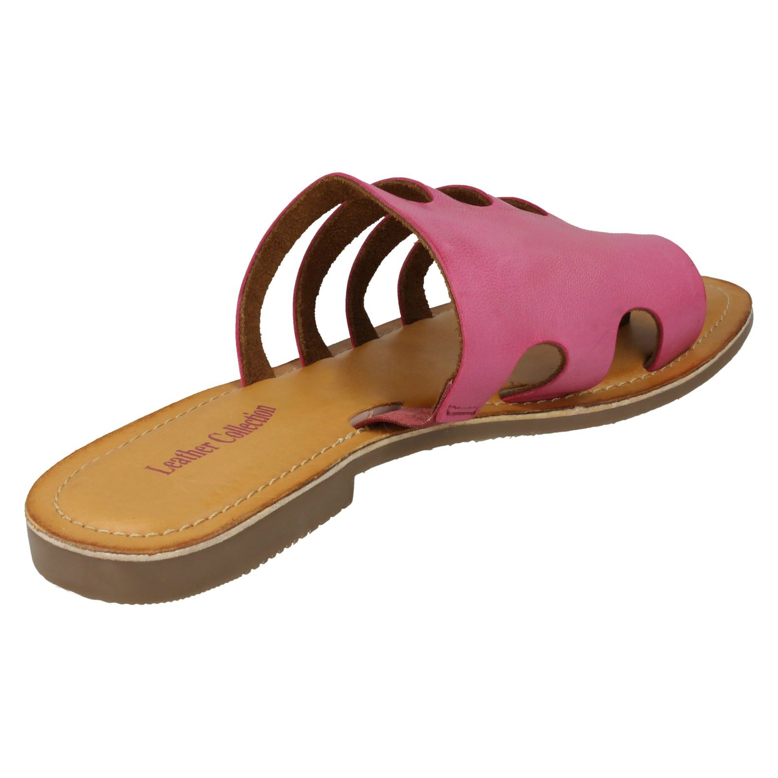 Damen Leder Kollektion Slipper Flache Riemchen Sandalen - Bild 14 von 46