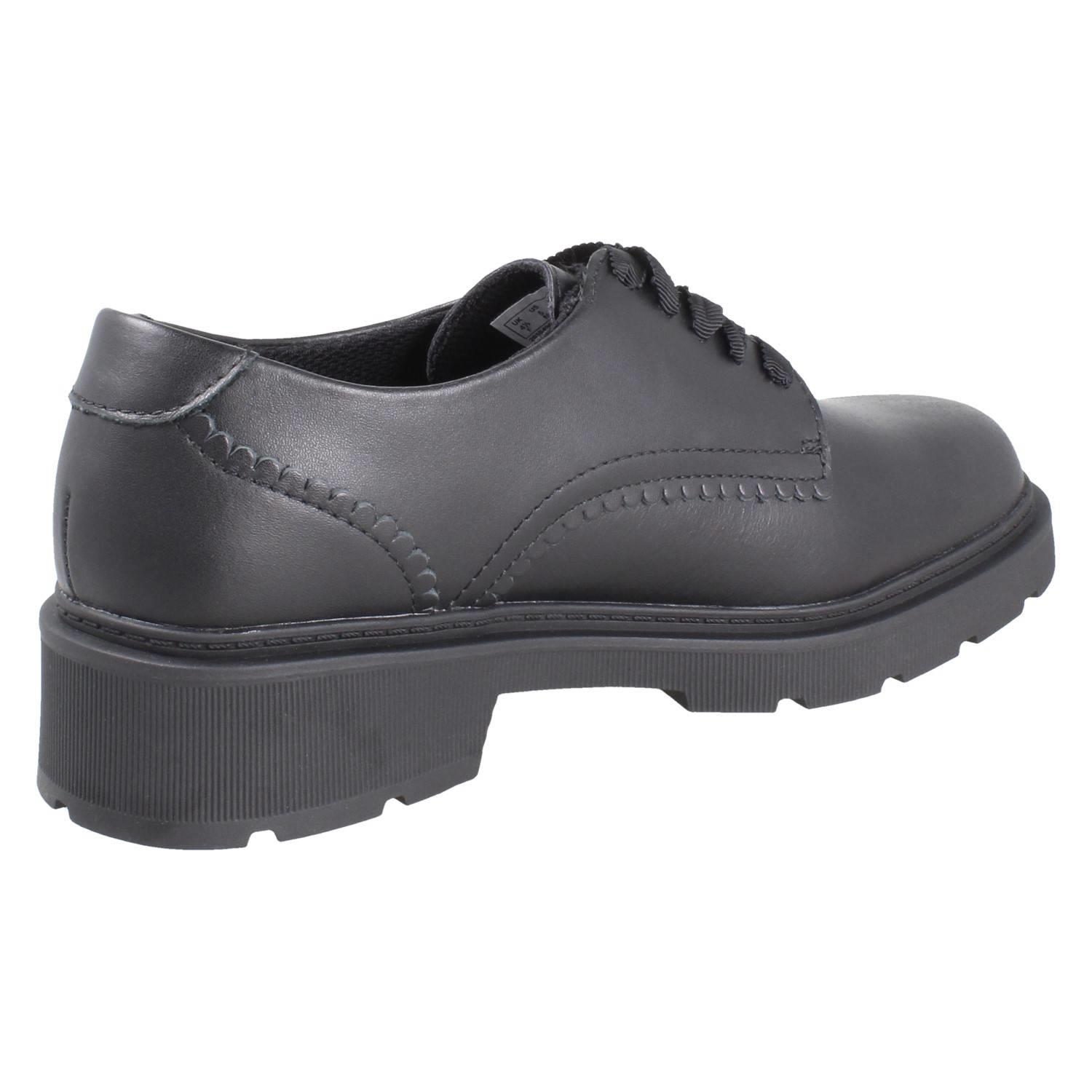 Girls Clarks Scalloped Edge Chunky Sole Leather Lace Up School Shoes *Eris Pure* - Picture 8 of 21