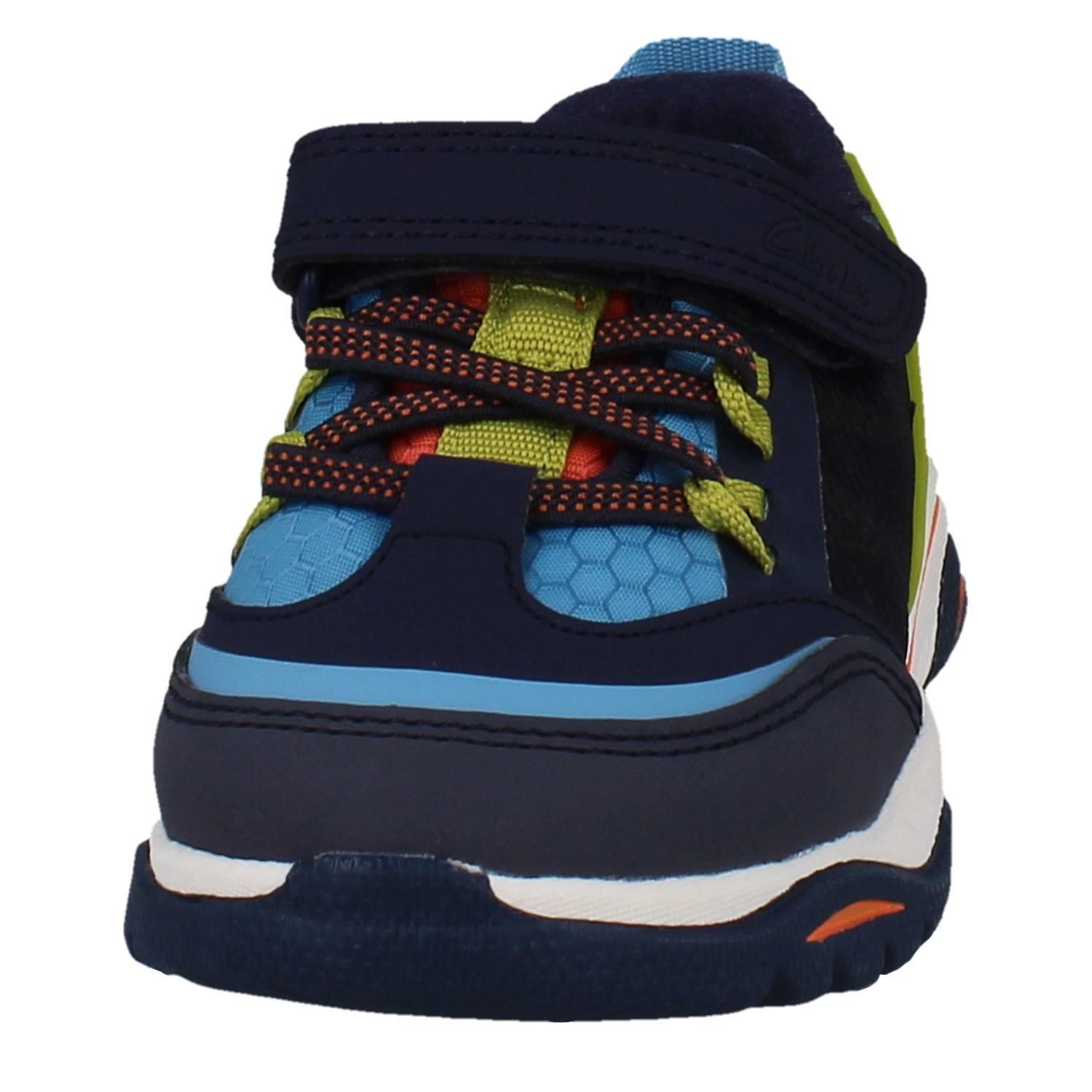 Kids Clarks Vegan Colour-Pop Machine Washable Sports Trainers *Feather Track* - Picture 36 of 37