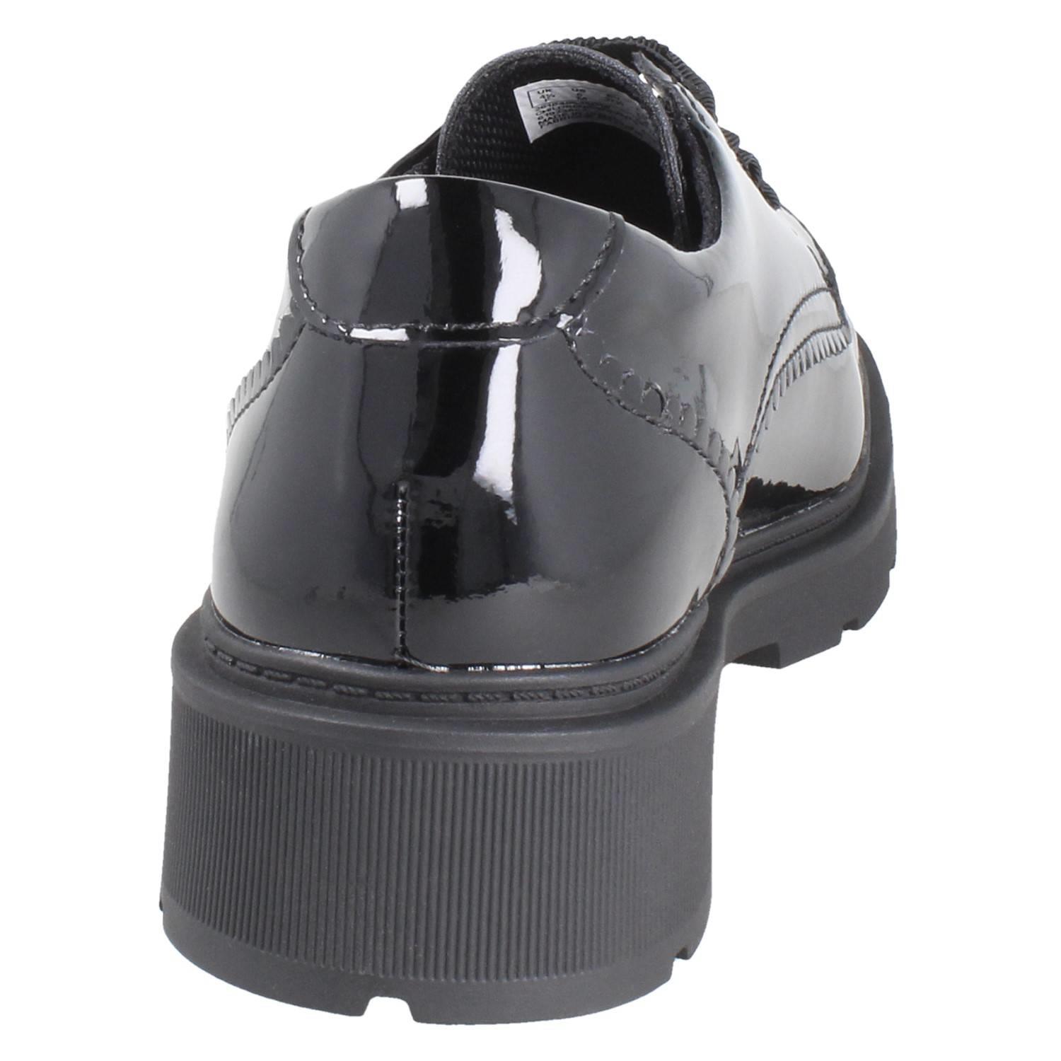 Girls Clarks Scalloped Edge Chunky Sole Leather Lace Up School Shoes *Eris Pure* - Picture 16 of 21