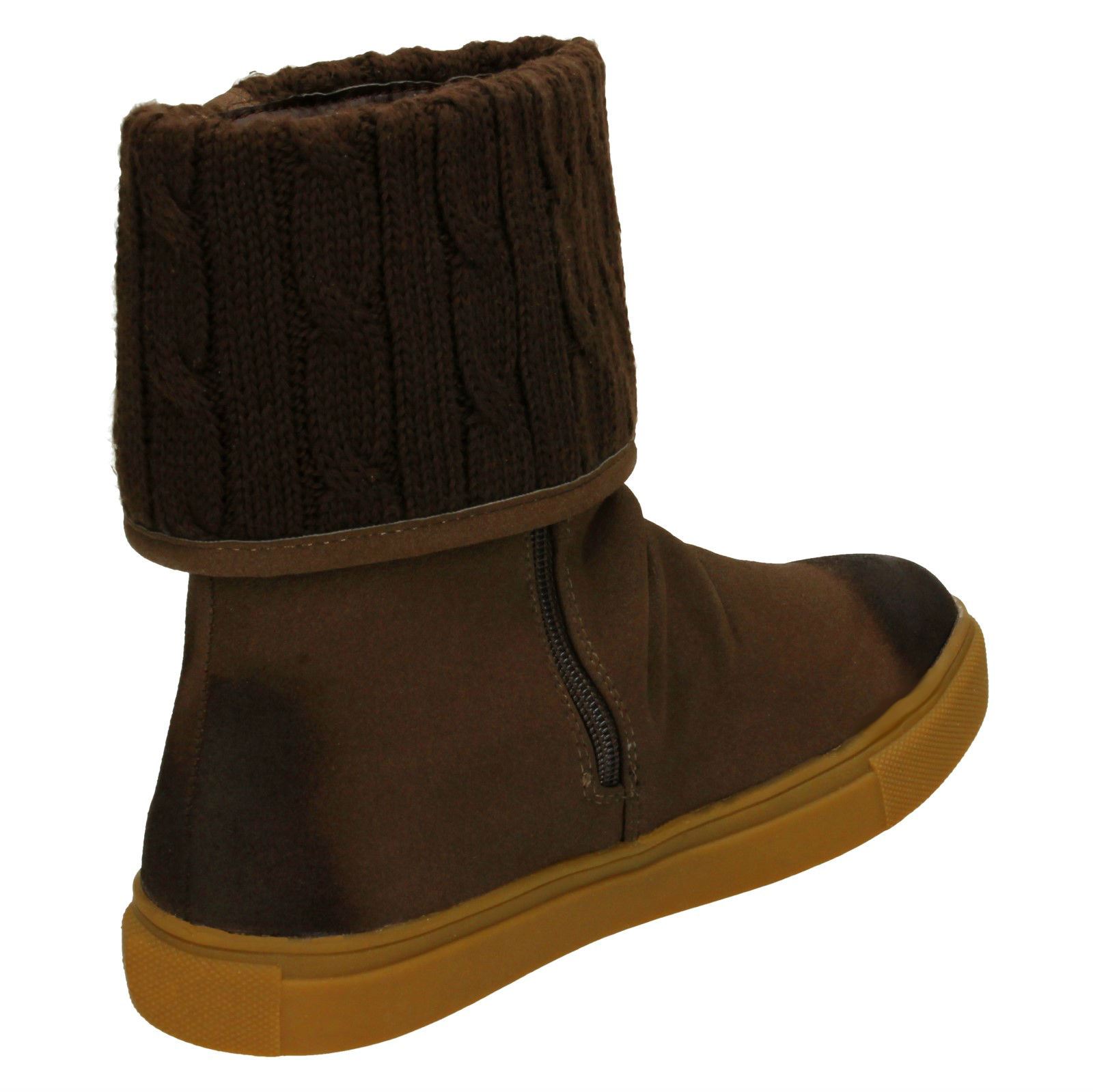 Ladies Down To Earth Turn Over Knitted Ankle Boots Ebay