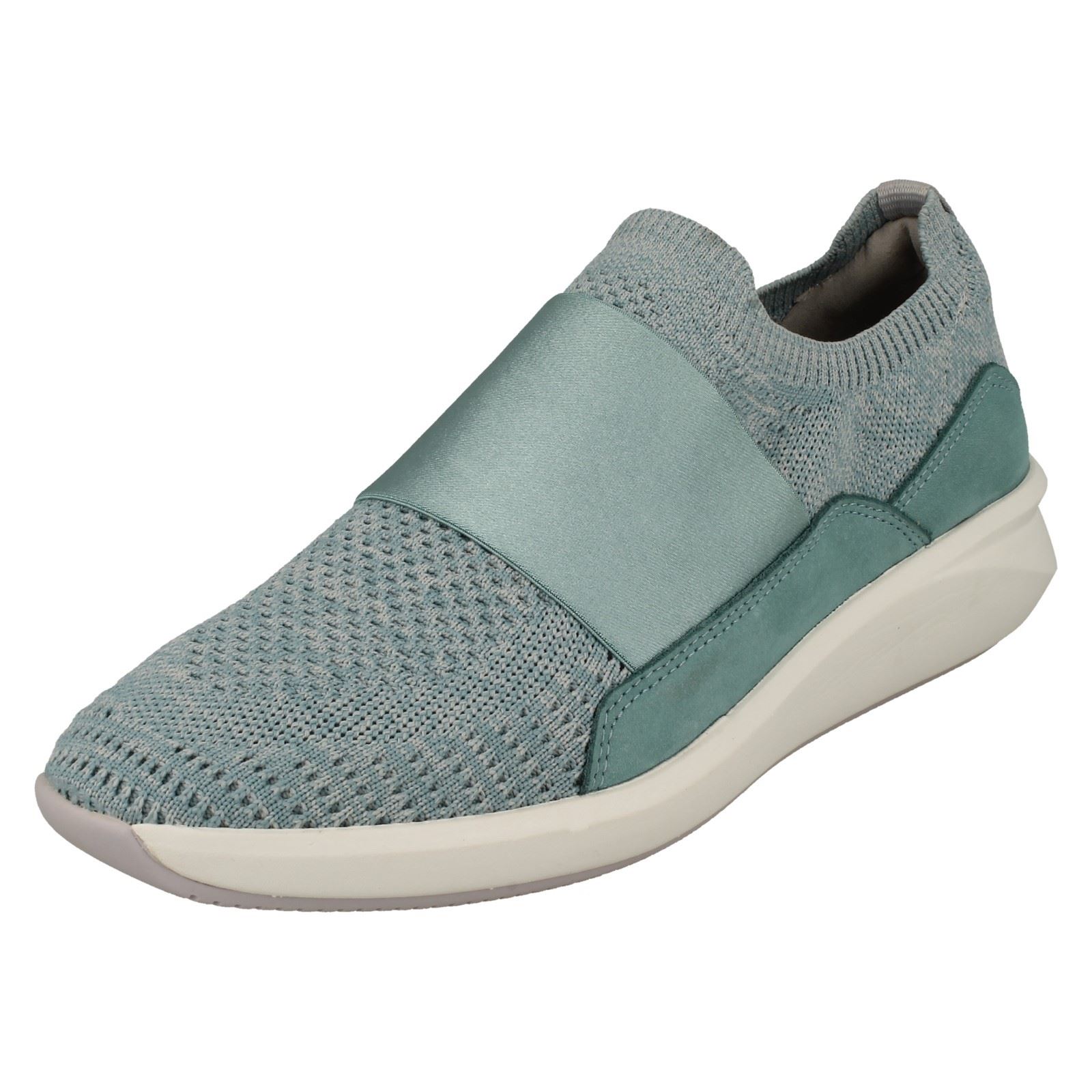 Ladies Clarks Un Rio Knit Elasticated Strap Detailed Trainers - Picture 11 of 19