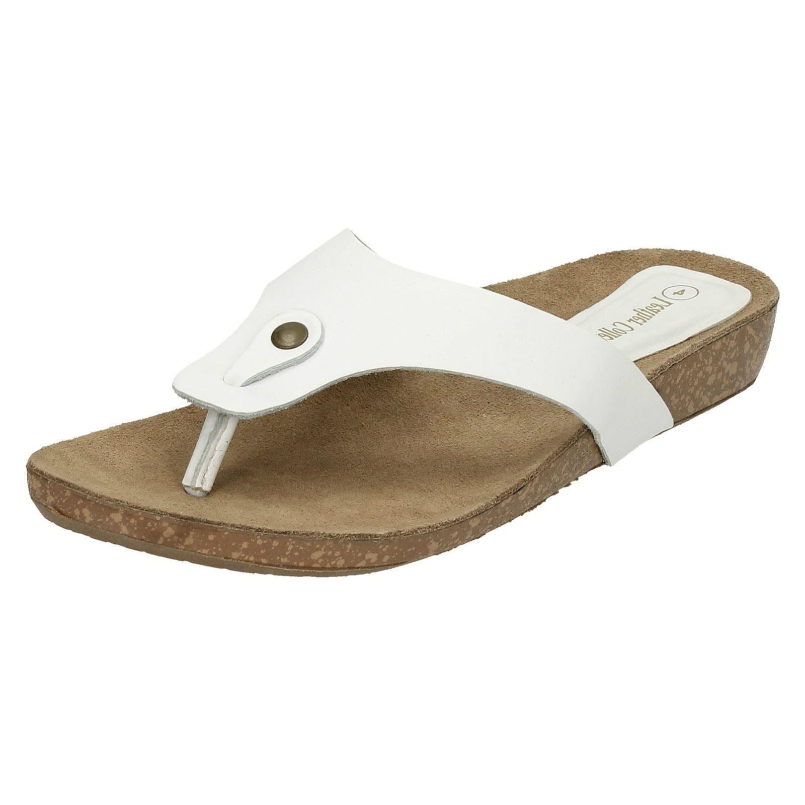 Ladies Leather Collection Casual Toe - Post Sandals - Picture 29 of 37