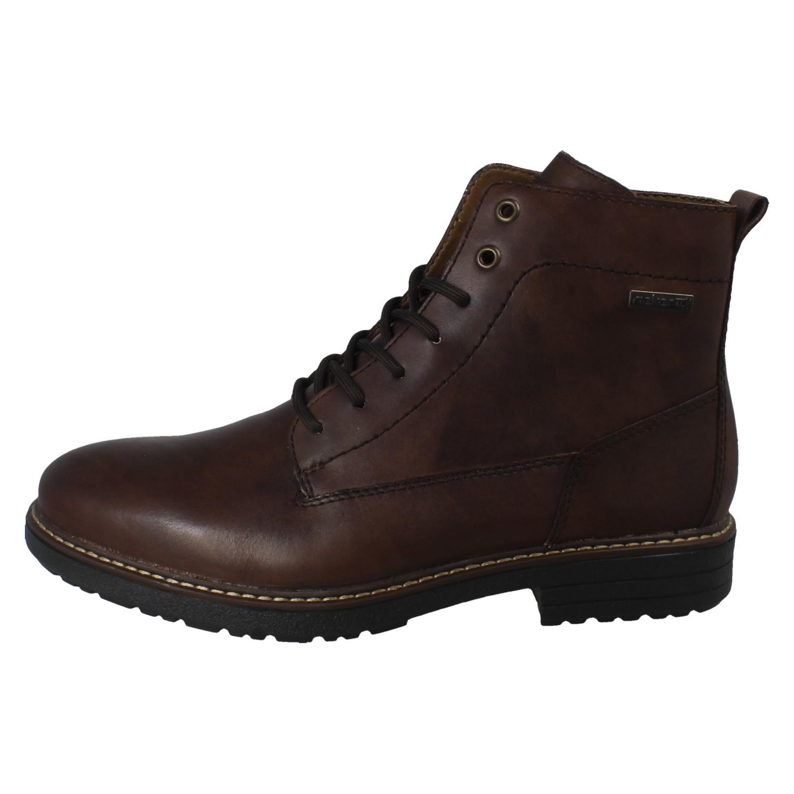 Mens Rieker Combat Zip & Lace Fastening Fleece Lined R-Tex Ankle Boots *33143* - Picture 5 of 10