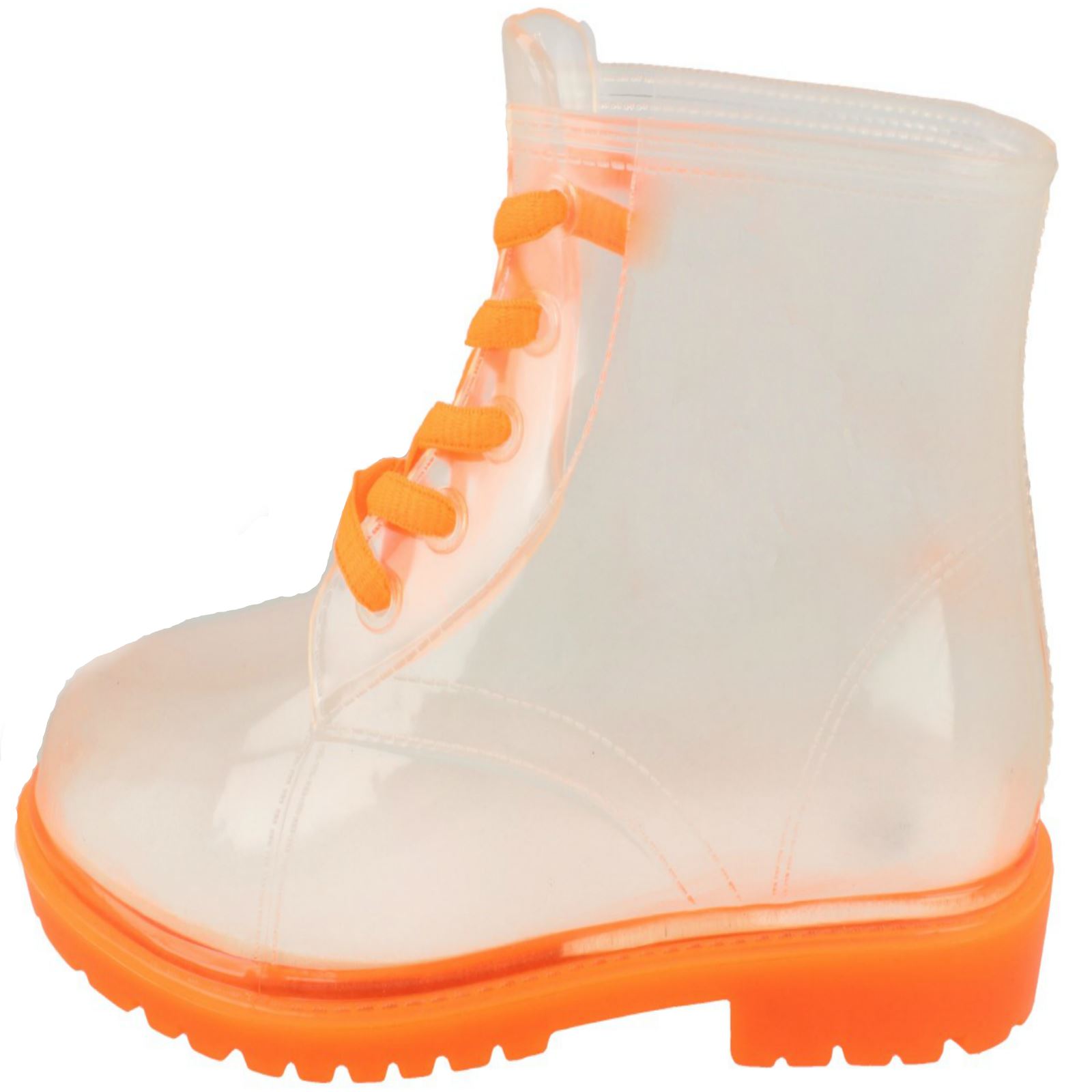 Girls Spot On Lace Up Jelly Look Wellington Boot - Picture 24 of 46