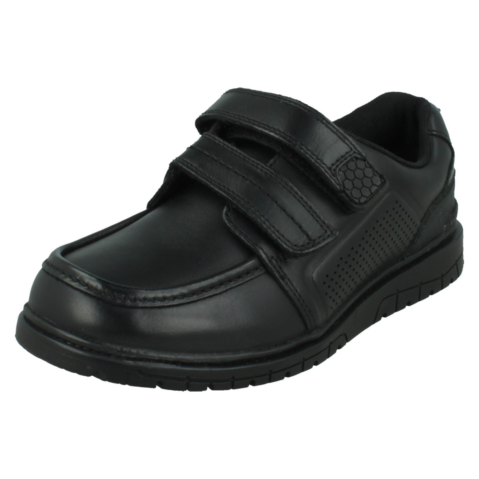 Zapatos escolares de cuero negro con doble correa para niños N1R151 - Imagen 2 de 2