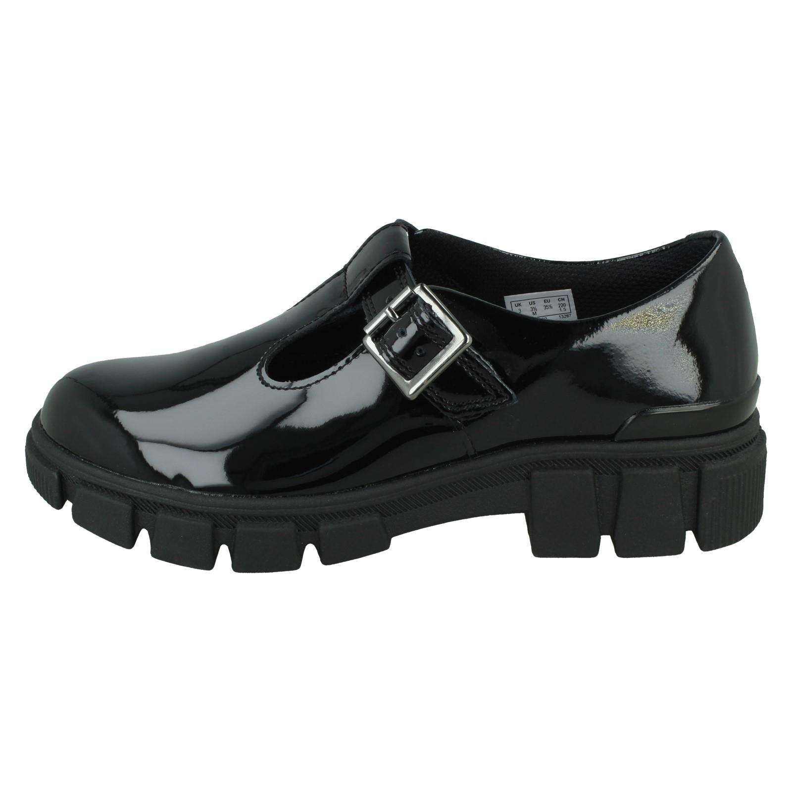 Girls Clarks Chunky Sole T-Bar School Shoes *Evyn Bar K* - Picture 12 of 19