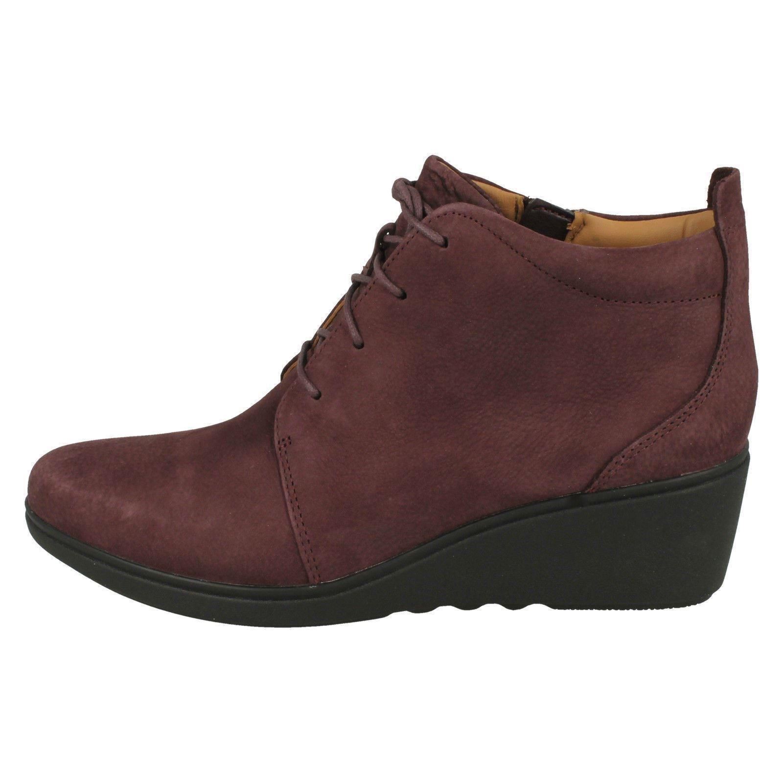 Clarks Damas Tacón Tacón Tacón Bajo Cuña botín-un tallara Eva d98336 Clarks Damas Tacón Tacón Tacón Bajo Cuña botín-un tallara Eva d98336