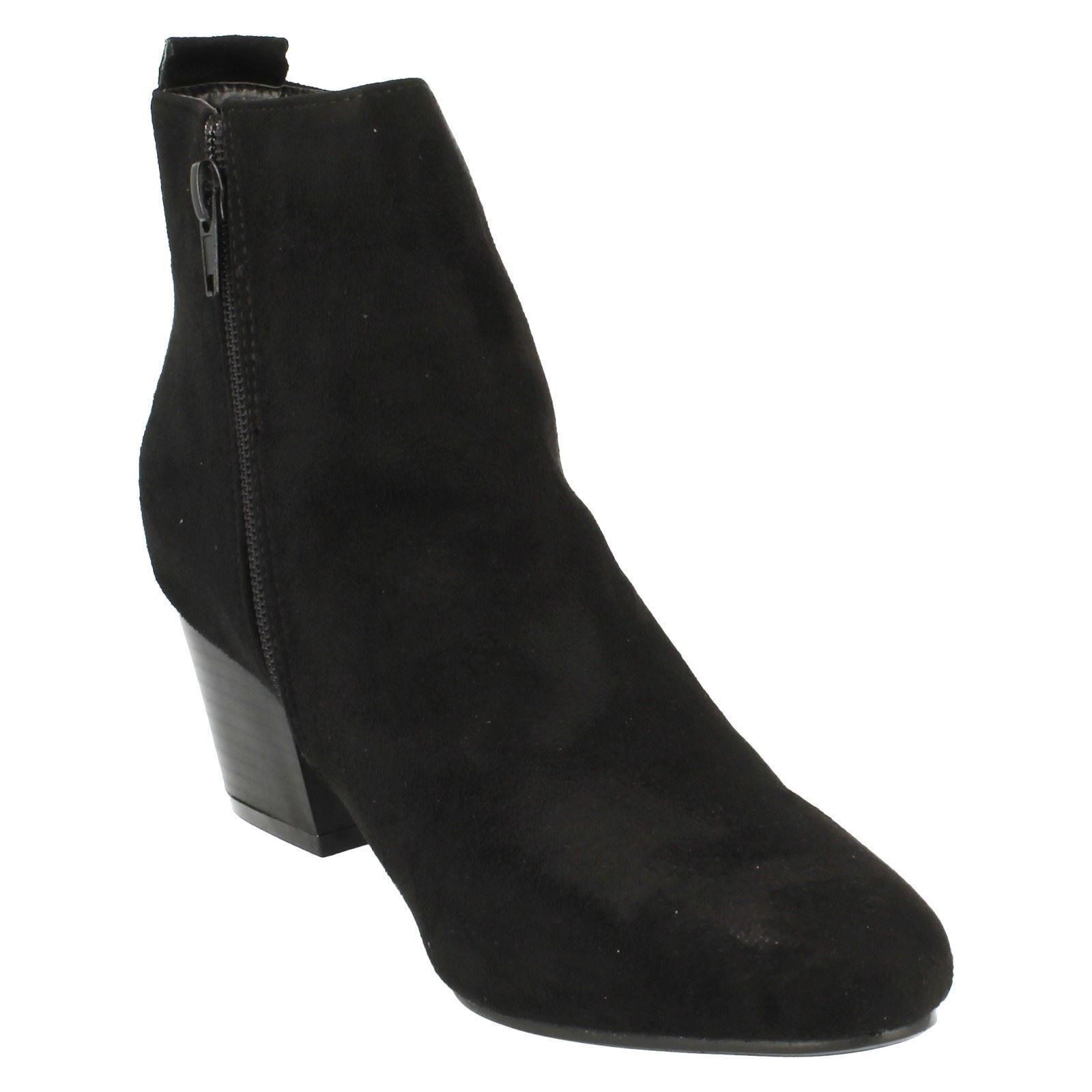 Ladies Spot On Plain Heeled *Ankle Boots* - Picture 15 of 28