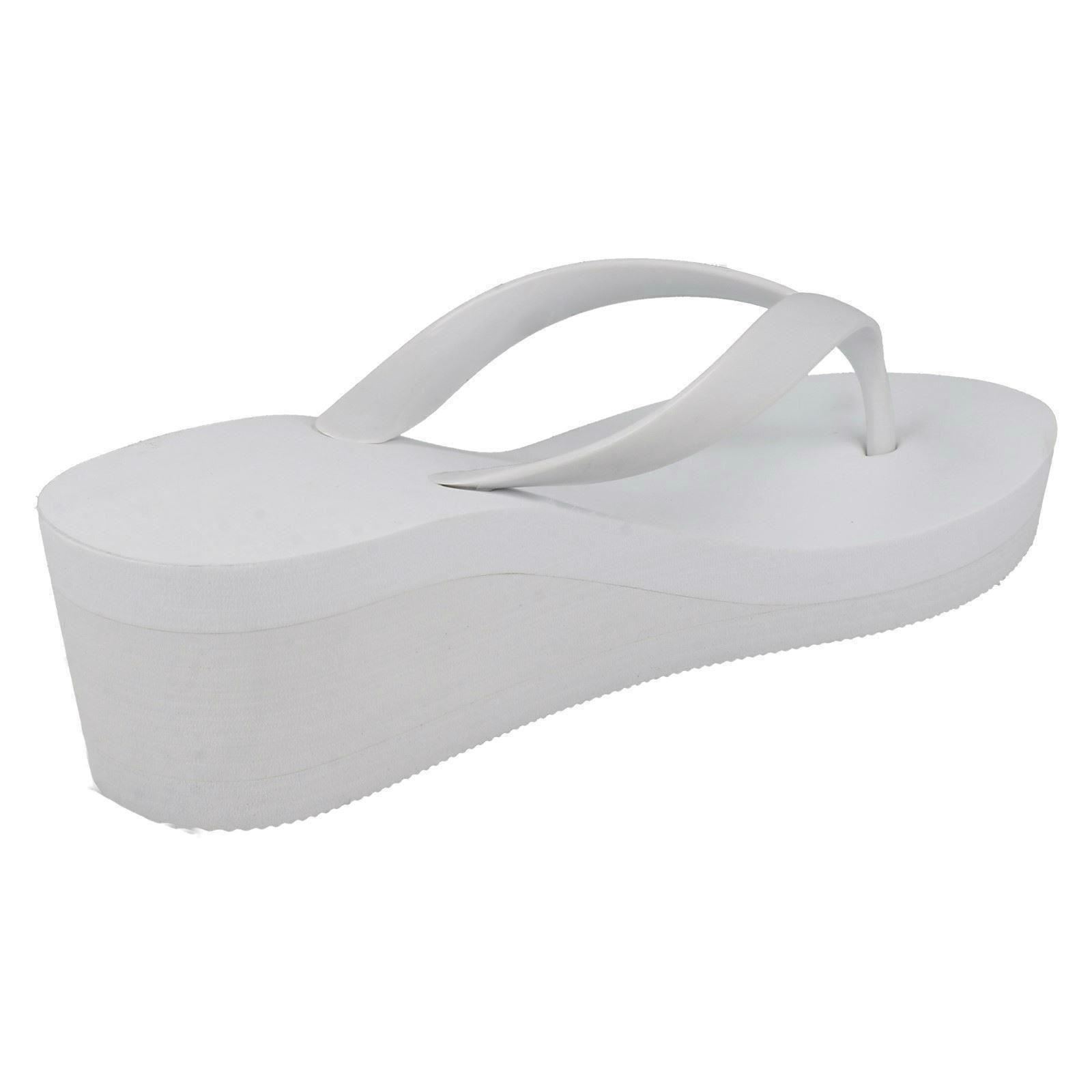Ladies Spot On Wedged Flip Flops 'F1R0844' - Picture 17 of 19