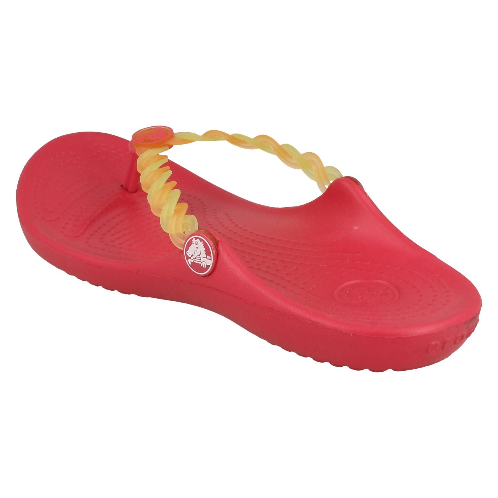Girls Crocs Toe Post Sandals /'Chmlns Tns Weave Flp/'