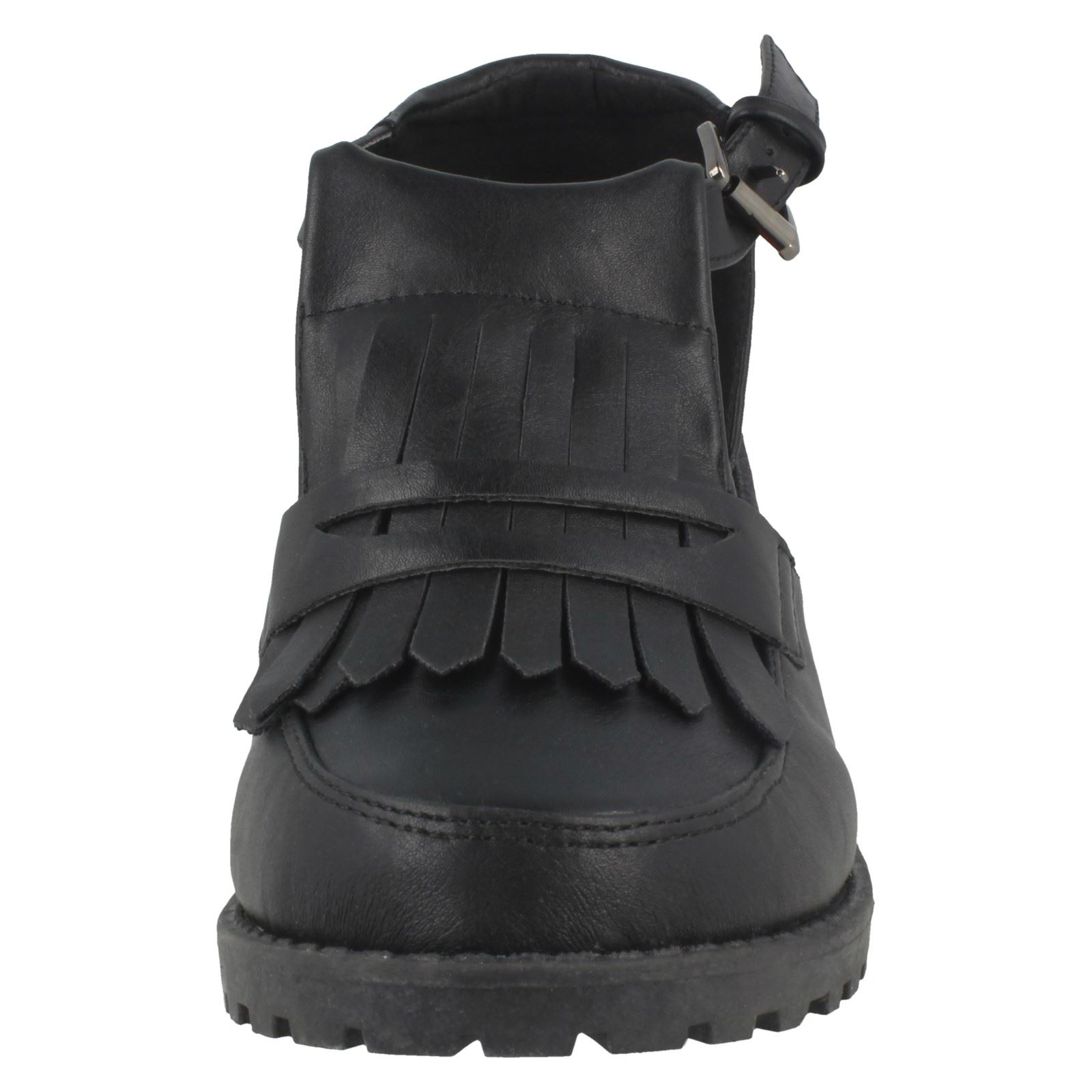 Ladies Spot On Synthetic Buckle Strap Shoes - Picture 9 of 19