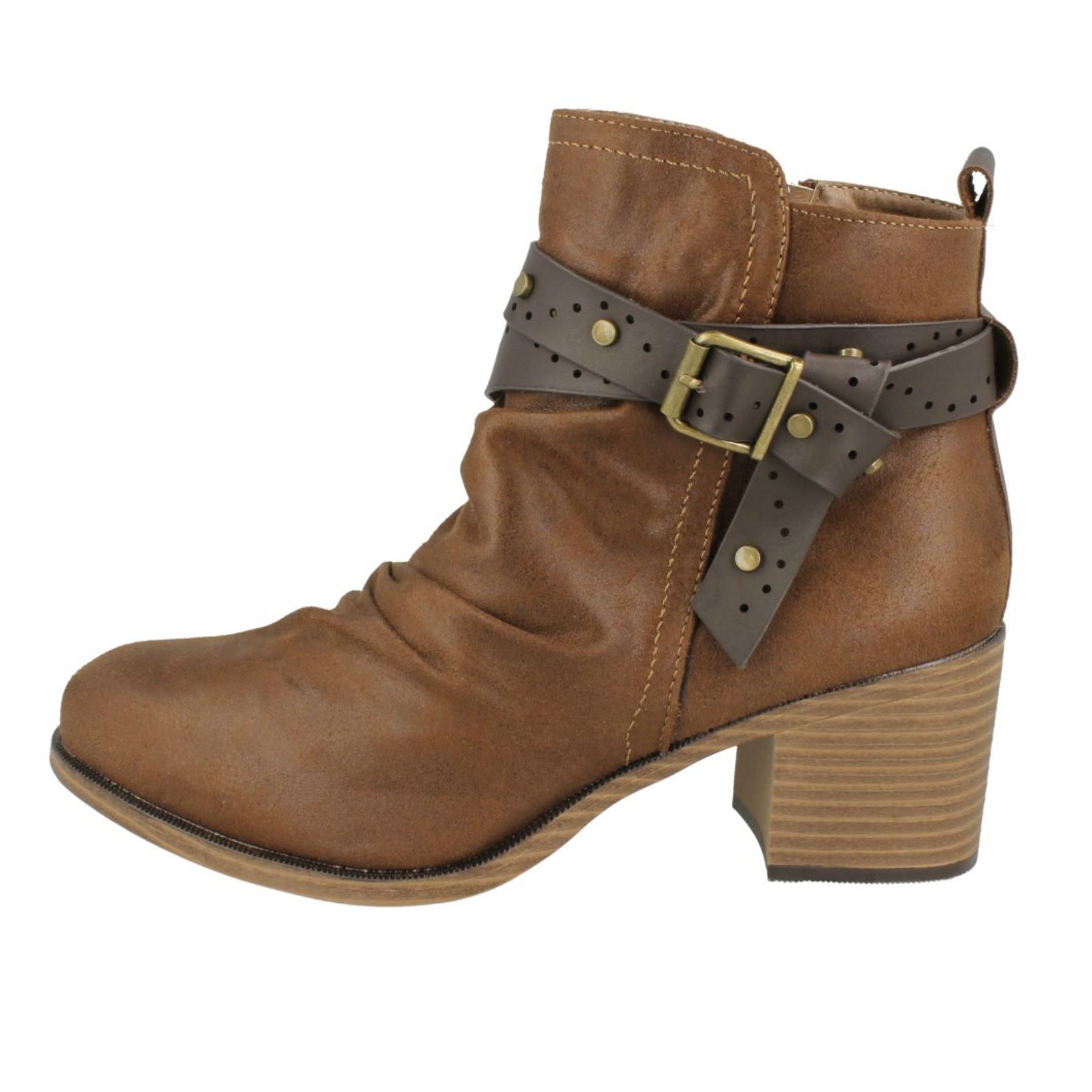 Botas al tobillo sintéticas con cremallera Down To Earth para dama - Imagen 12 de 19