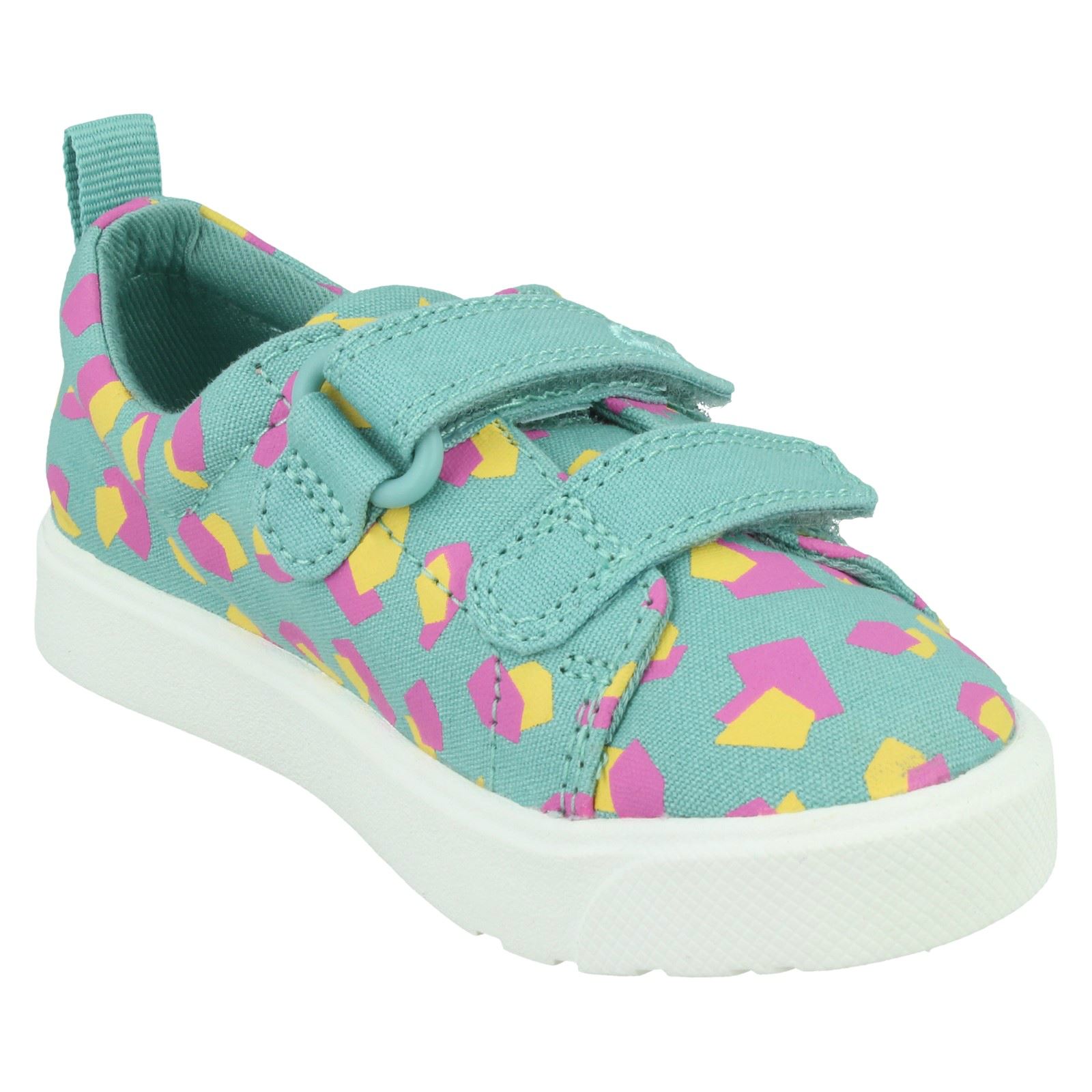 Clarks Childrens Hook & Loop Fastening Canvas Shoes - City Bright - Picture 23 of 37