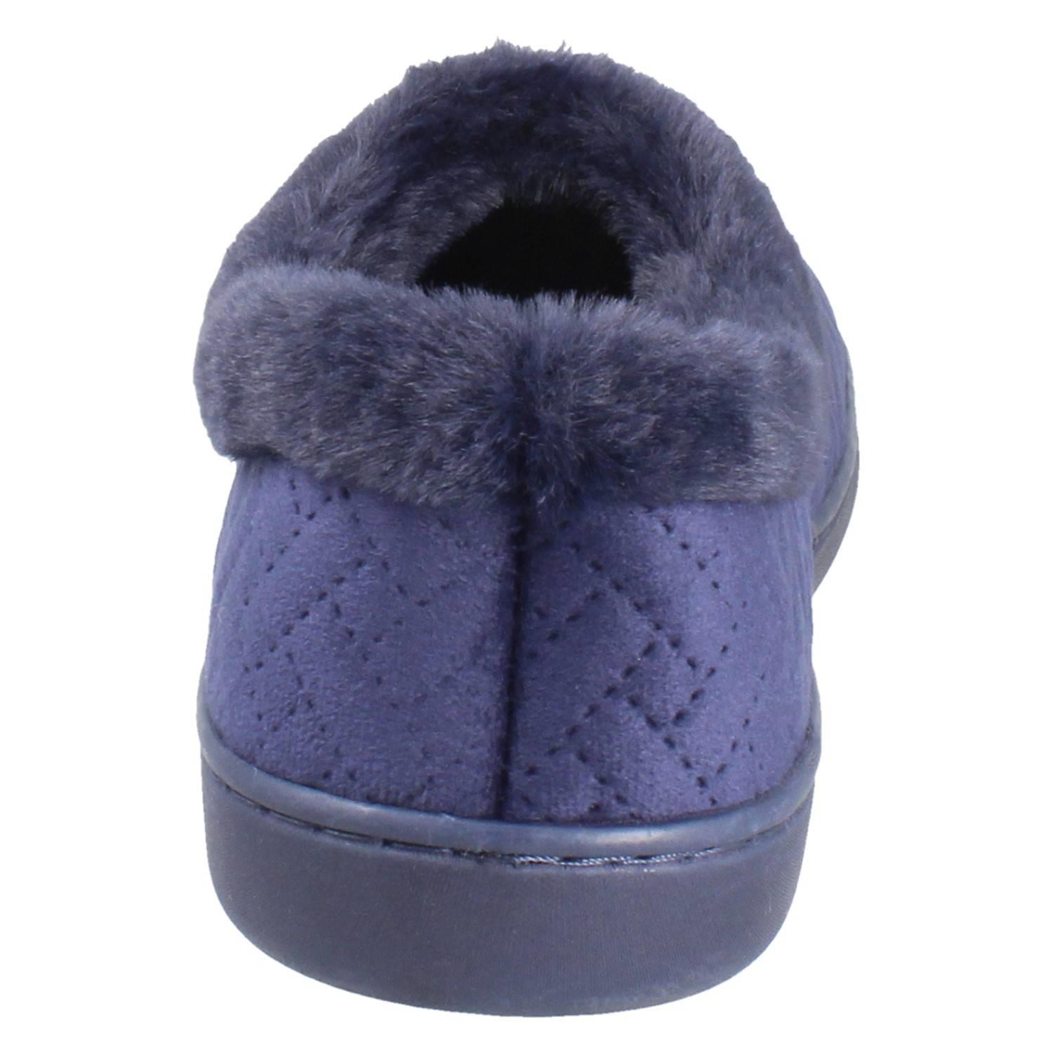 Ladies Clarks Wide Fitting Faux-Fur Woven Quilted Textile Slippers *Twyla Star* - Picture 14 of 19