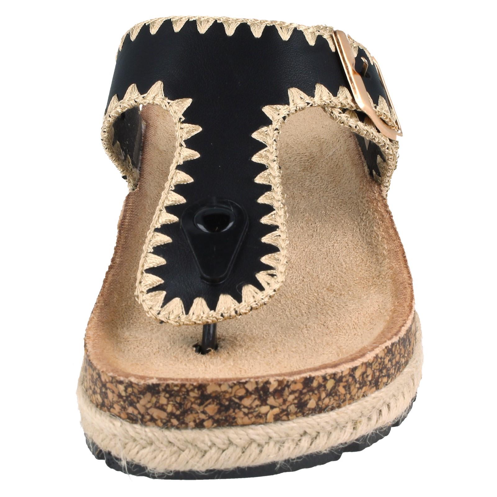 Ladies Down To Earth F12105 Toe Post Sandals - Picture 9 of 19