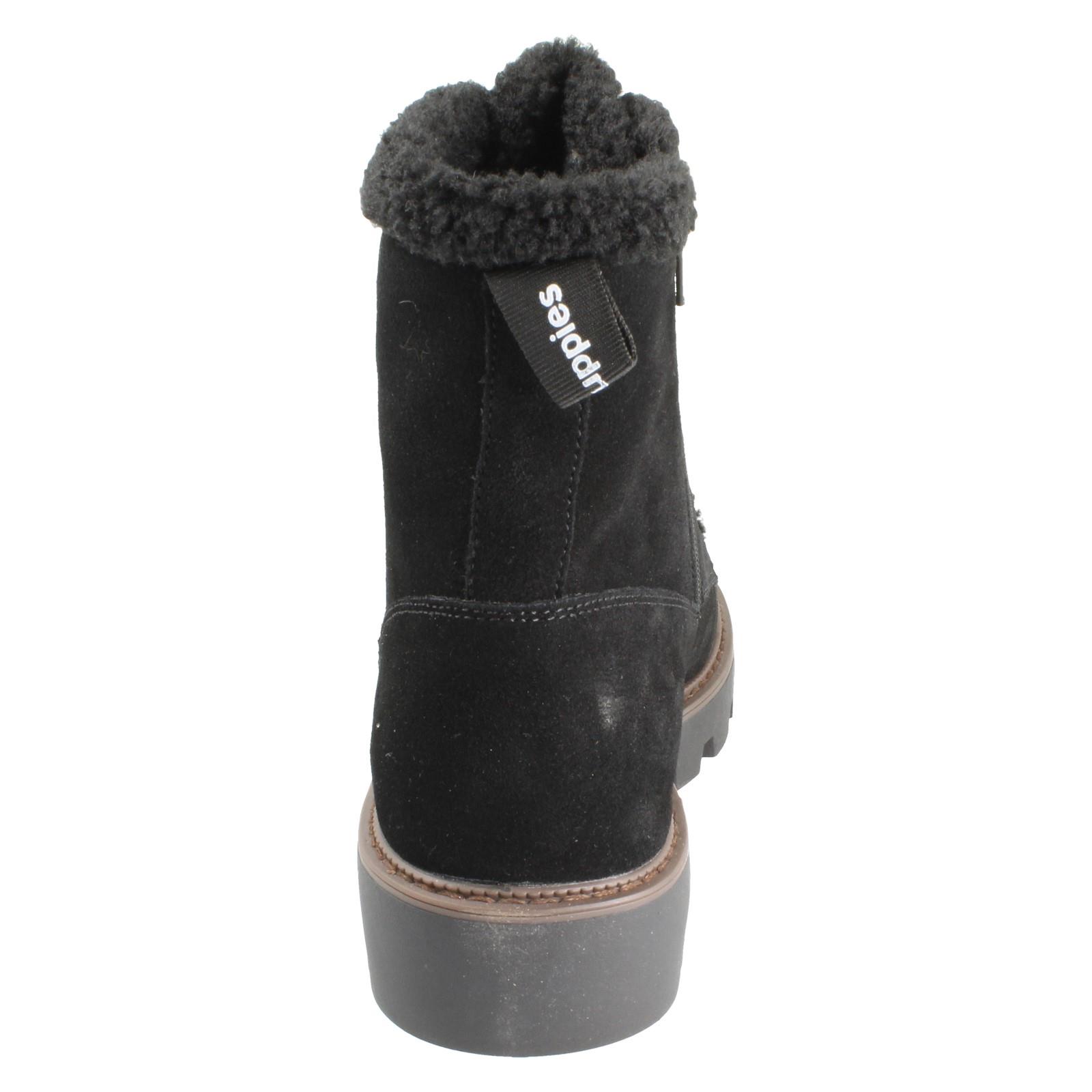 Mujer Hush Puppies Ante Resistente Al Agua Caliente Botines 3CM Tacón Aurelia - Picture 5 of 10