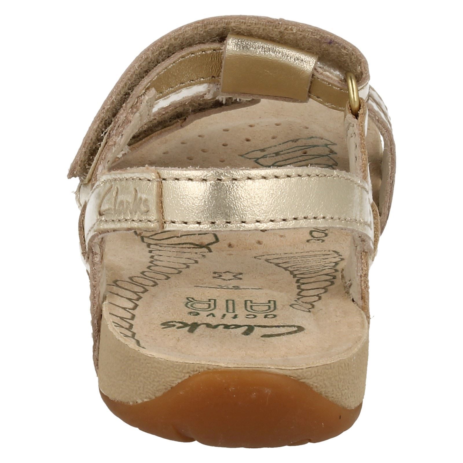 Sandalias Clarks para doradas niñas Fleur metálicas Rio qPw0drzq