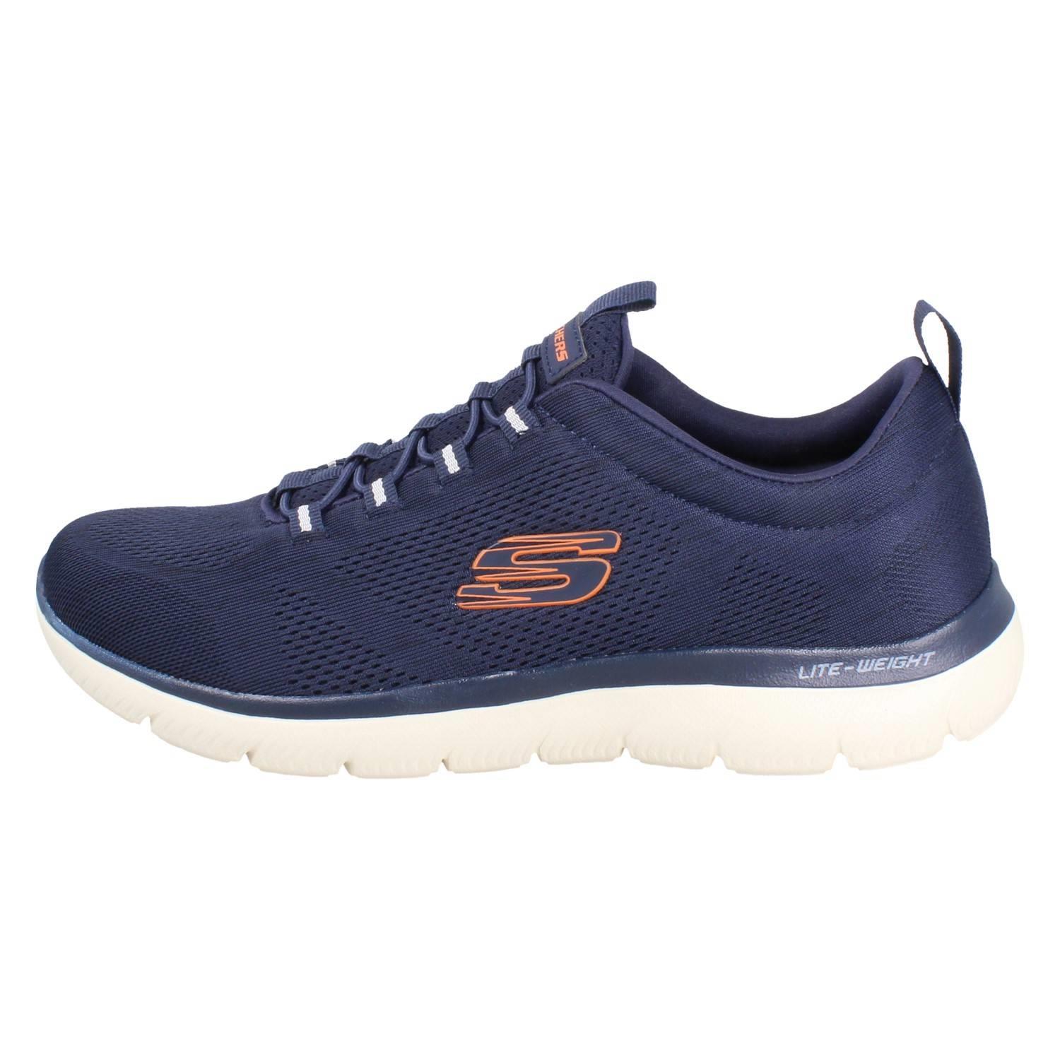 Hommes Skechers Lavable en Machine à Élastique Dentelle Baskets à Enfiler Louvin - Picture 3 of 10