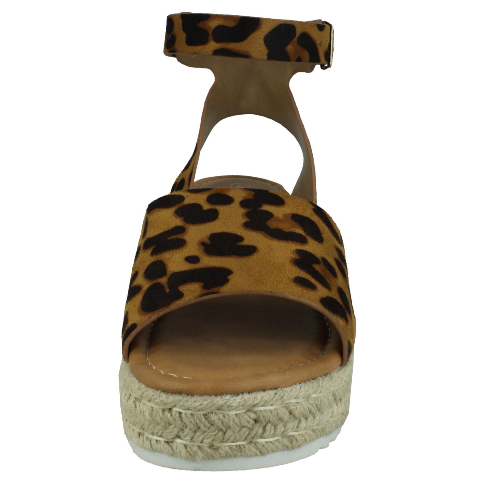 Down To Earth Ladies Flatform Ankle Strap Sandals - Picture 18 of 19