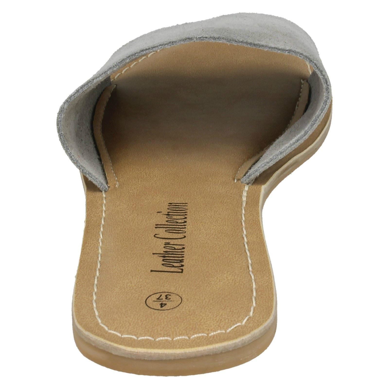 Ladies Leather Collection Suede Mule Sandals - Picture 41 of 55