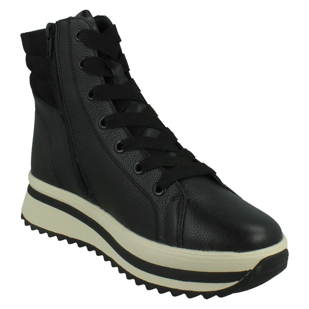 Ladies Rieker Leather Lace Up Dual Zip Fleece Lined Casual Boots *W3870* - Picture 8 of 28