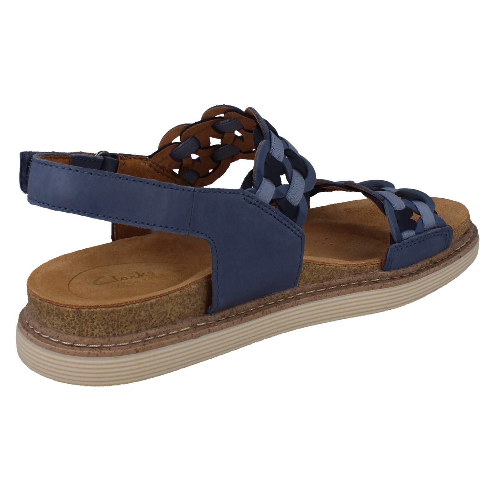 Ladies Clarks Soft Nubuck Leather Woven Arch Support Sandals *Arwell Glide* - Picture 15 of 19