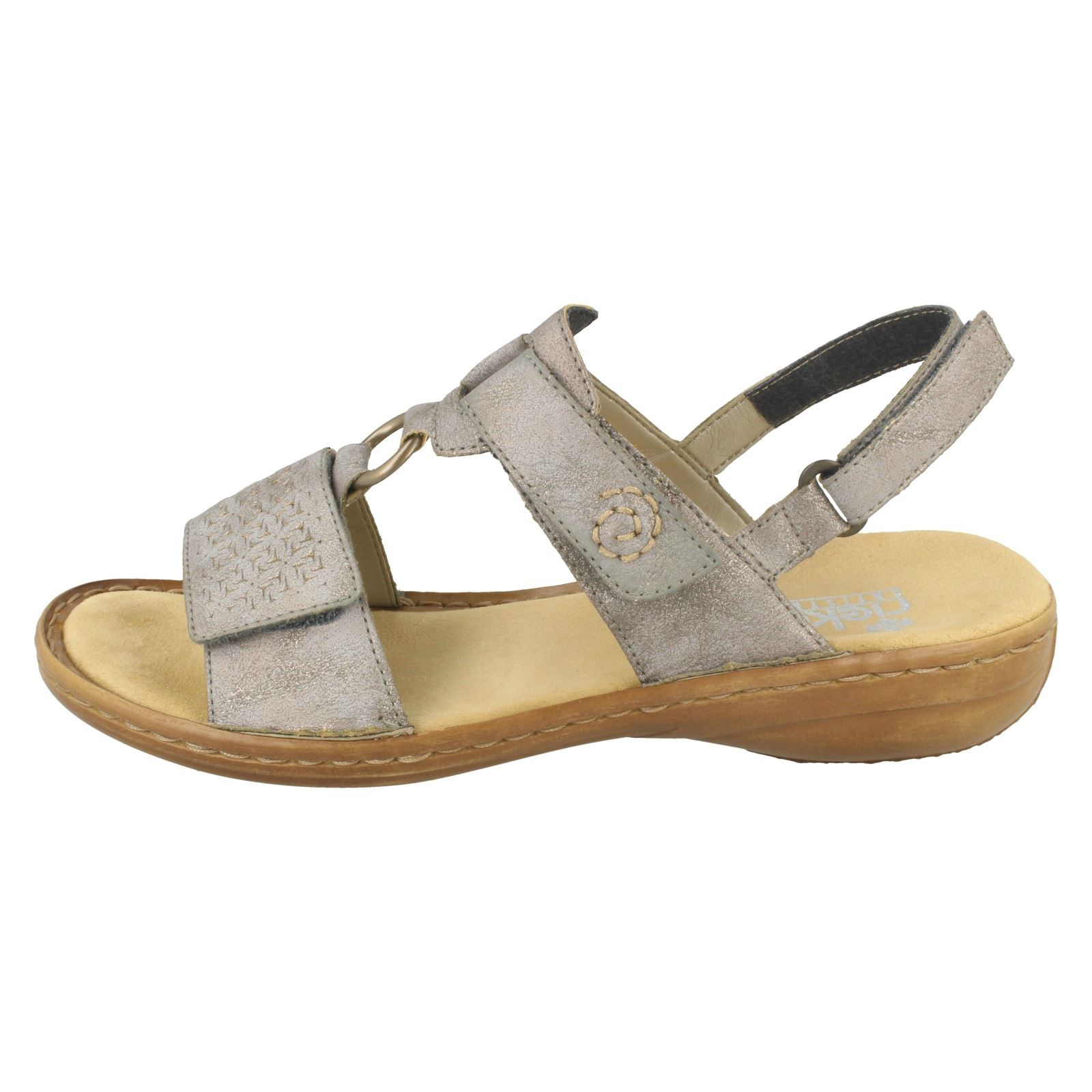 Open Ladies Toe Rieker 60887 Sandals Grey vFq5F6