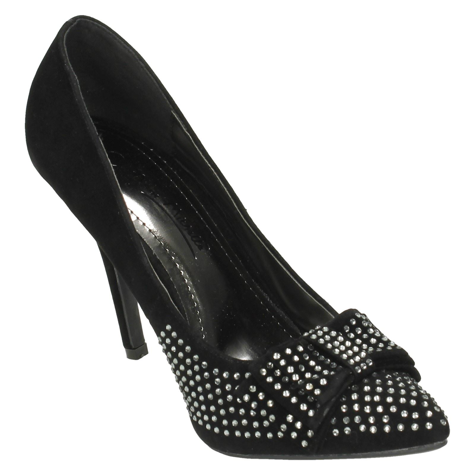 Anne Michelle Ladies Diamante Bow Detail Party Shoes - Picture 17 of 28