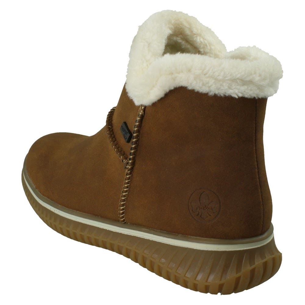 Donna Rieker-Tex Acqua Resistente Zip Rimovibile Suola Stivali Caviglia 74260 - Picture 4 of 10