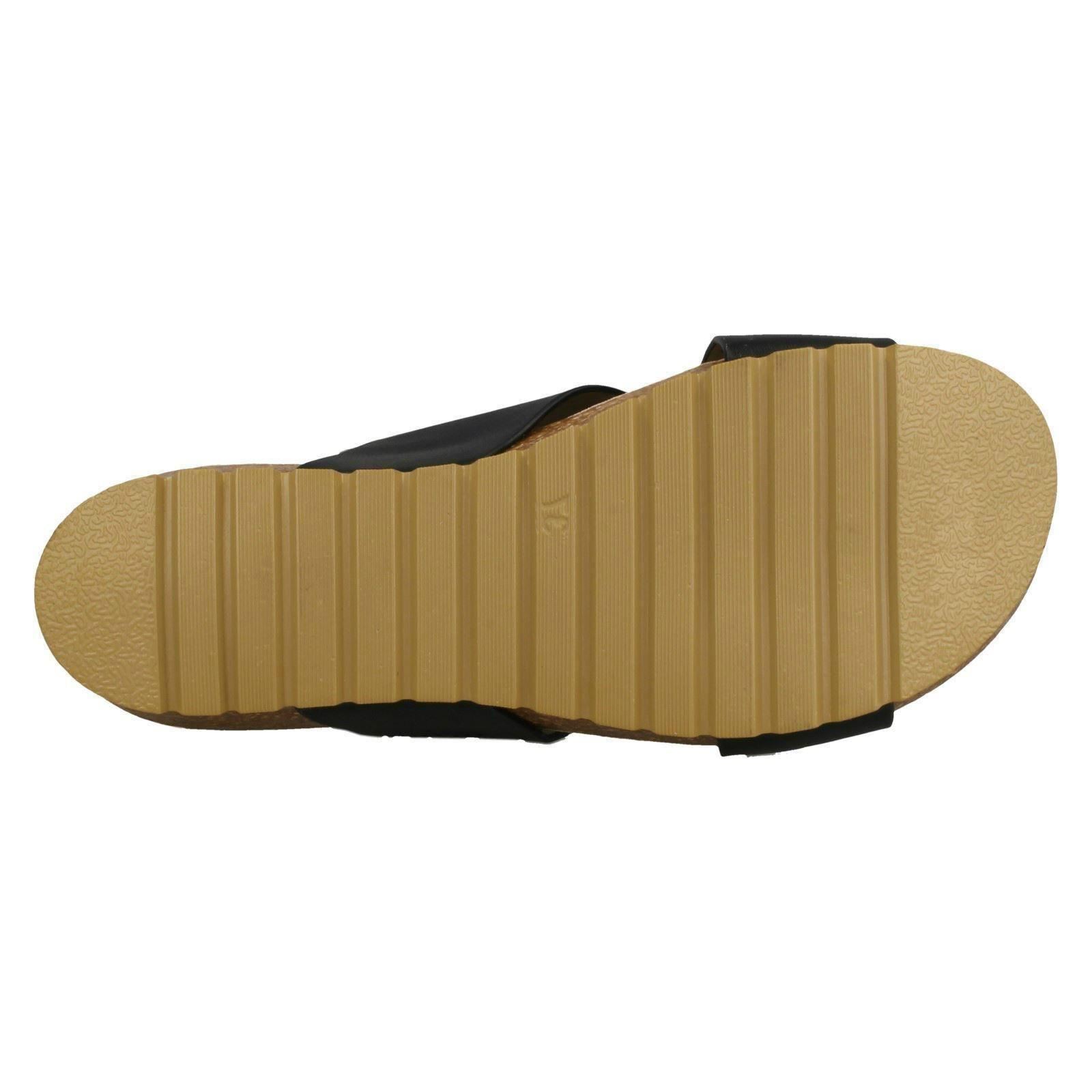 Ladies Down To Earth Mid Wedge X Strap *Sandals* - Picture 15 of 19