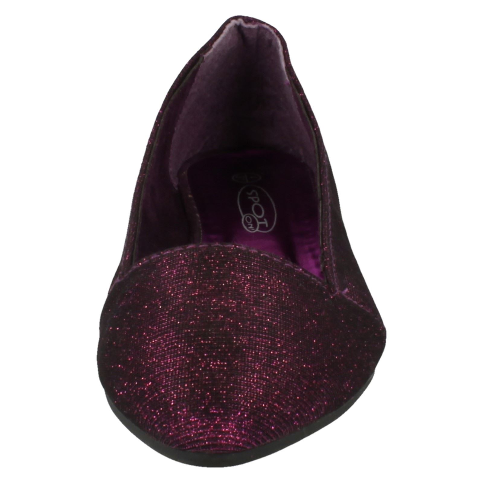 Ladies F80033 Glittery Textile Slip On Ballerina Flats by Spot On £4.99 Ladies F80033 Glittery Textile Slip On Ballerina Flats by Spot On £4.99