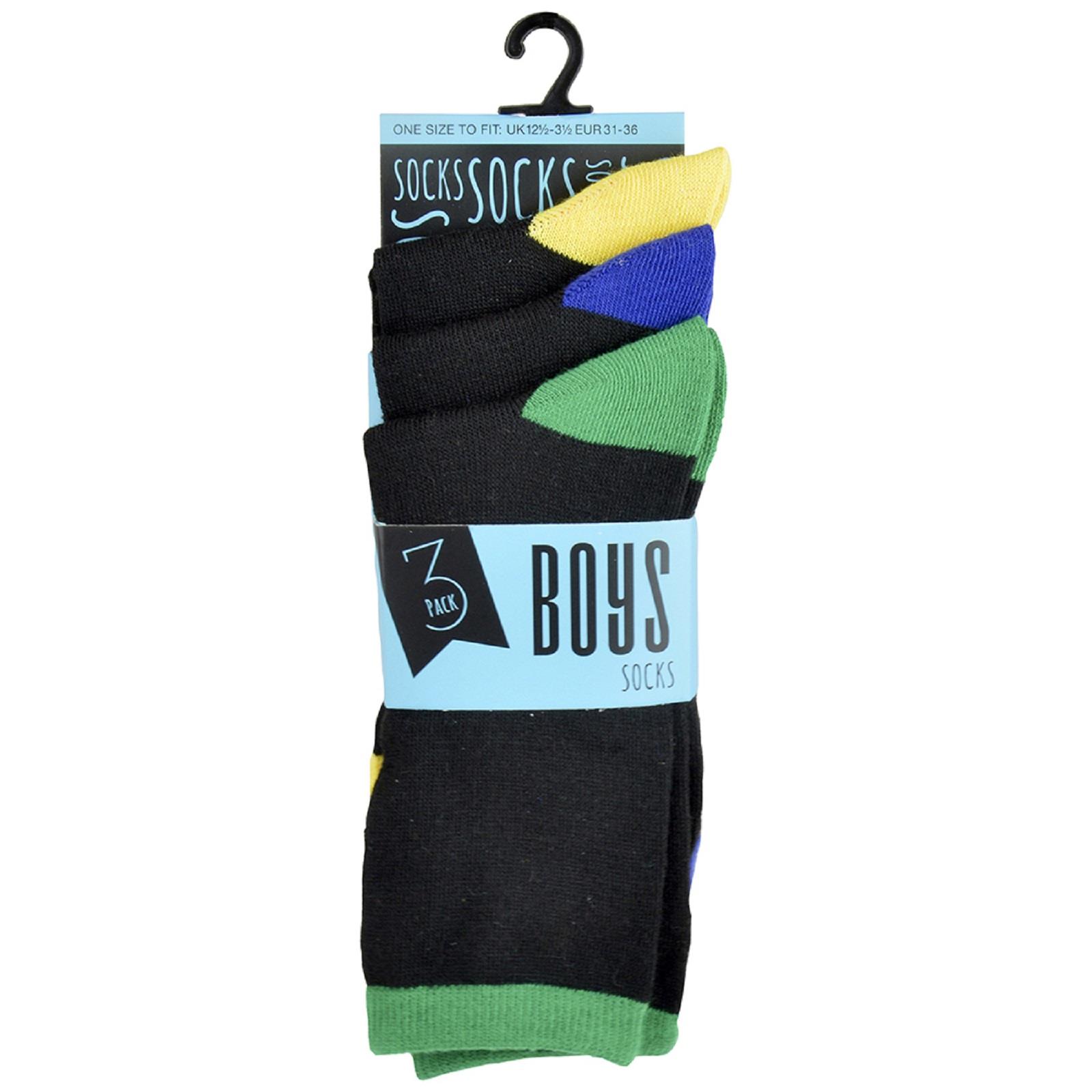 Boys RJM Contrast Heel and Toe Socks SK321 - Picture 2 of 7